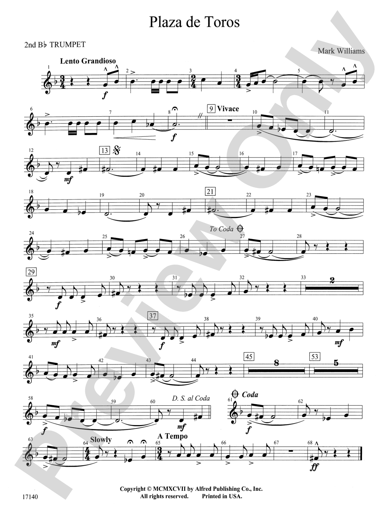 Plaza de Toros: 2nd B-flat Trumpet