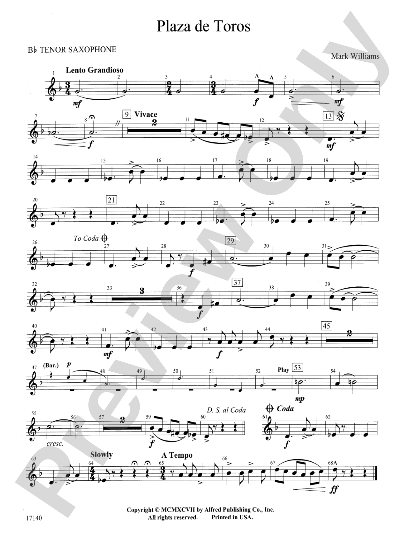 Plaza de Toros: B-flat Tenor Saxophone