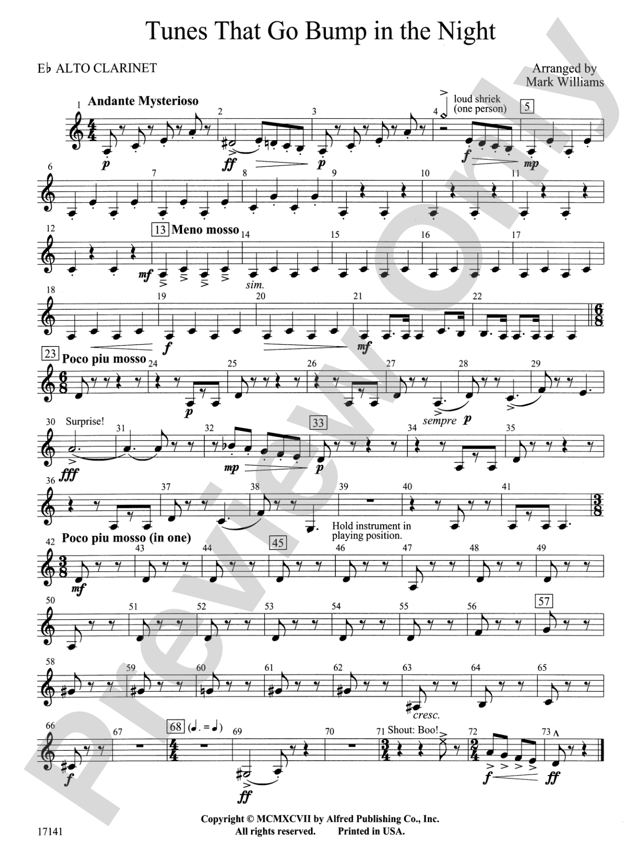 Tunes That Go Bump in the Night: E-flat Alto Clarinet