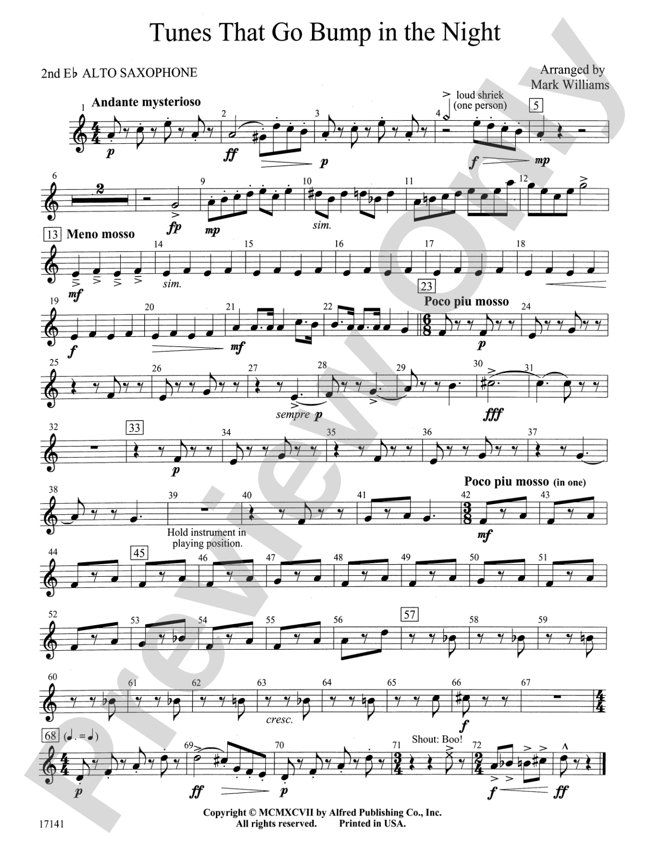Tunes That Go Bump in the Night: 2nd E-flat Alto Saxophone