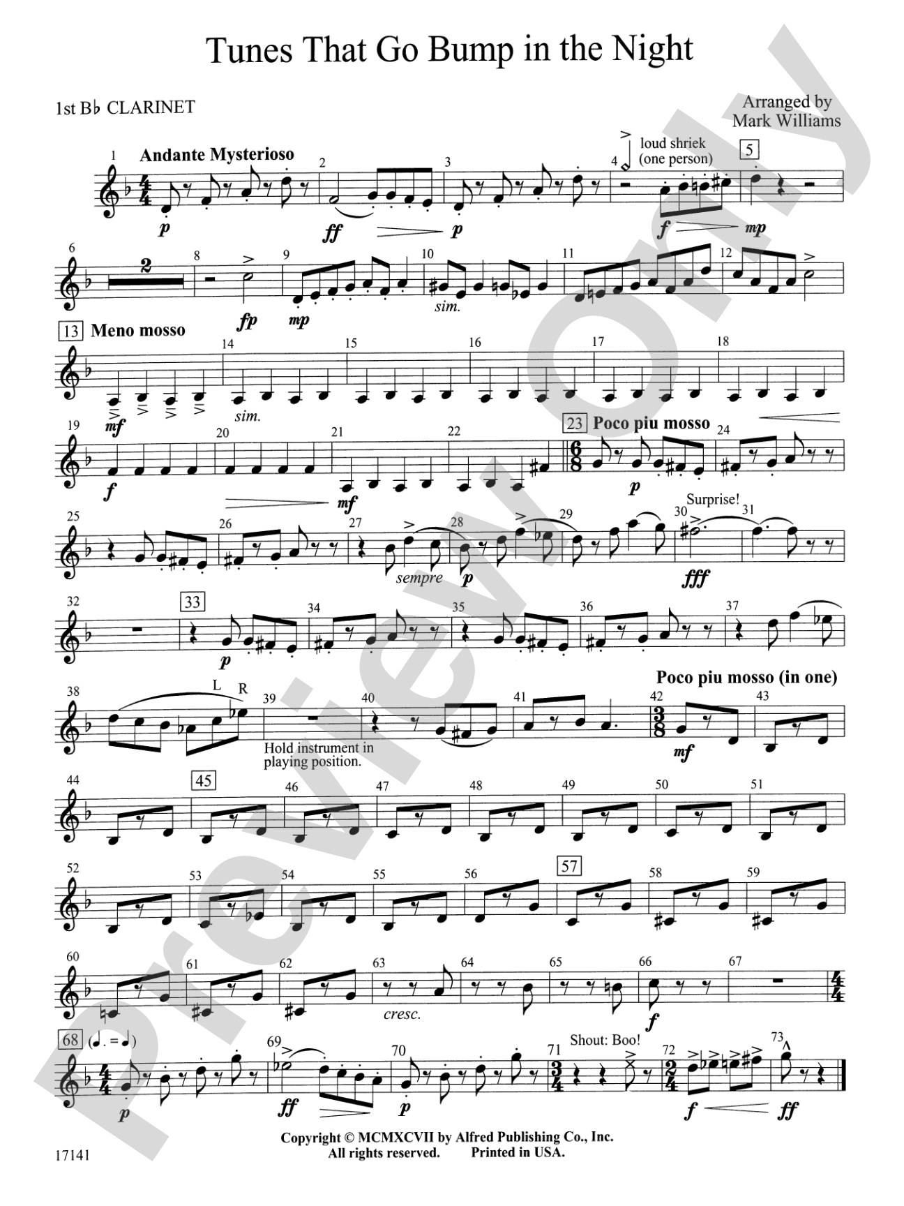 Tunes That Go Bump in the Night: 1st B-flat Clarinet