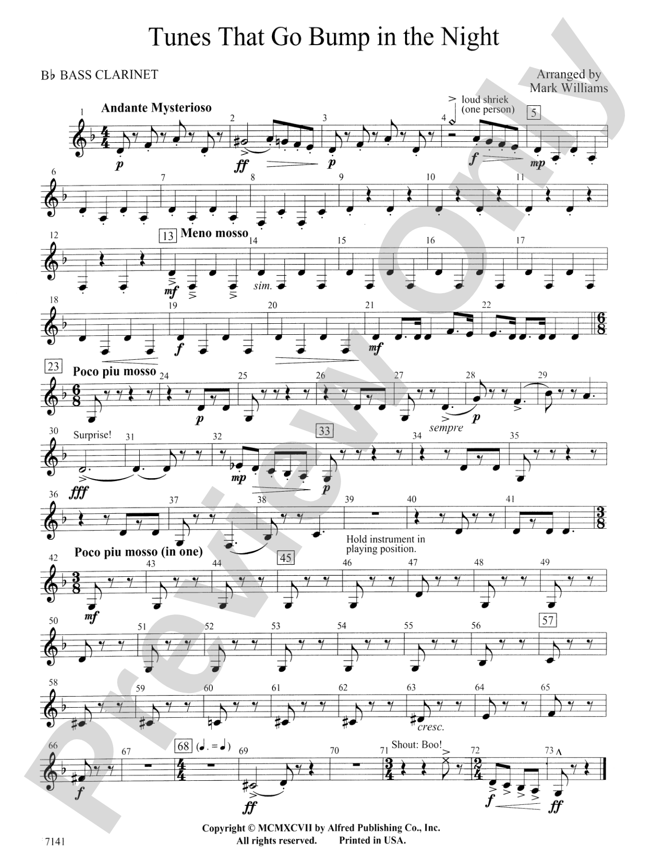 Tunes That Go Bump in the Night: B-flat Bass Clarinet