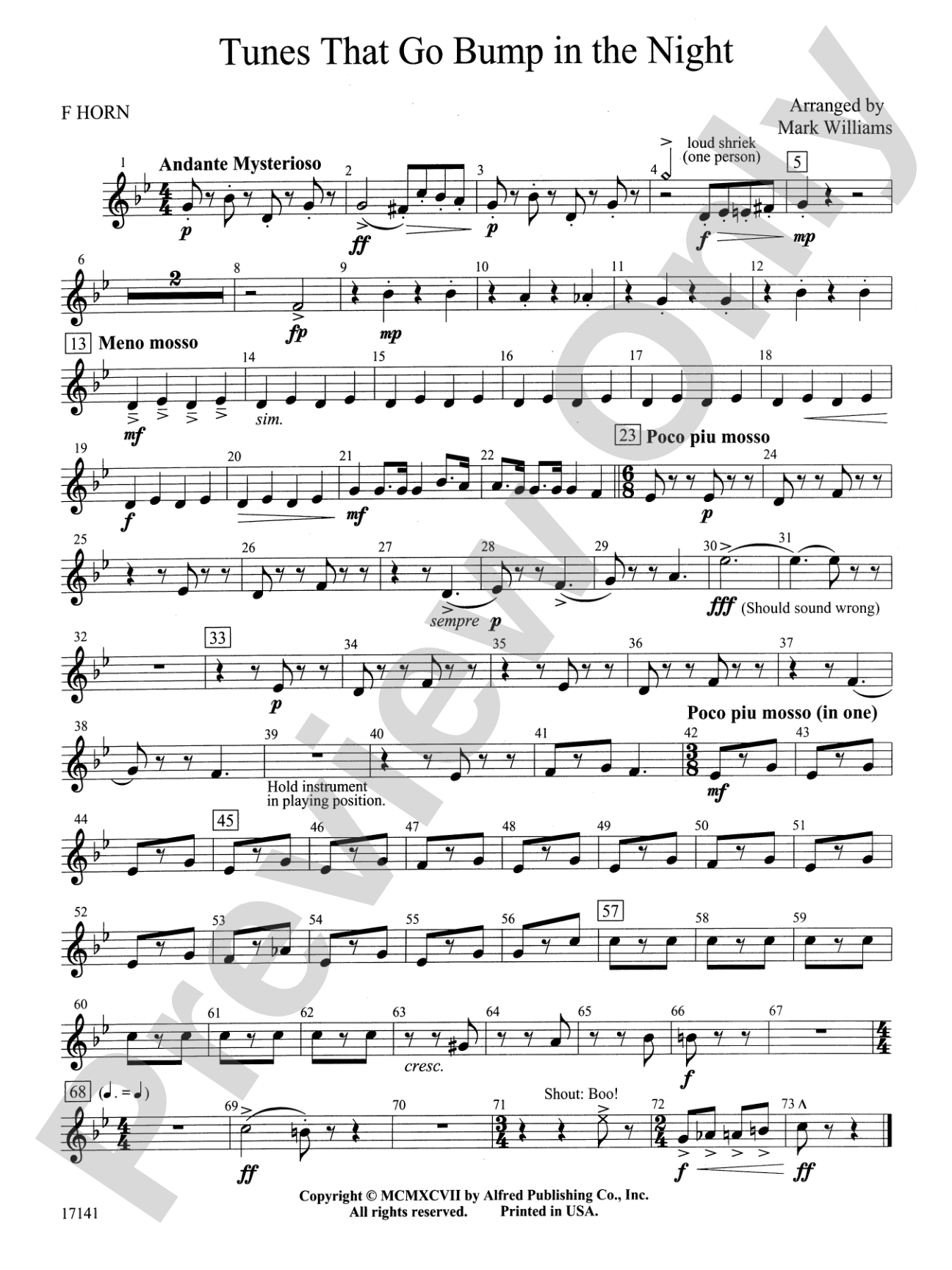 Tunes That Go Bump in the Night: 1st F Horn