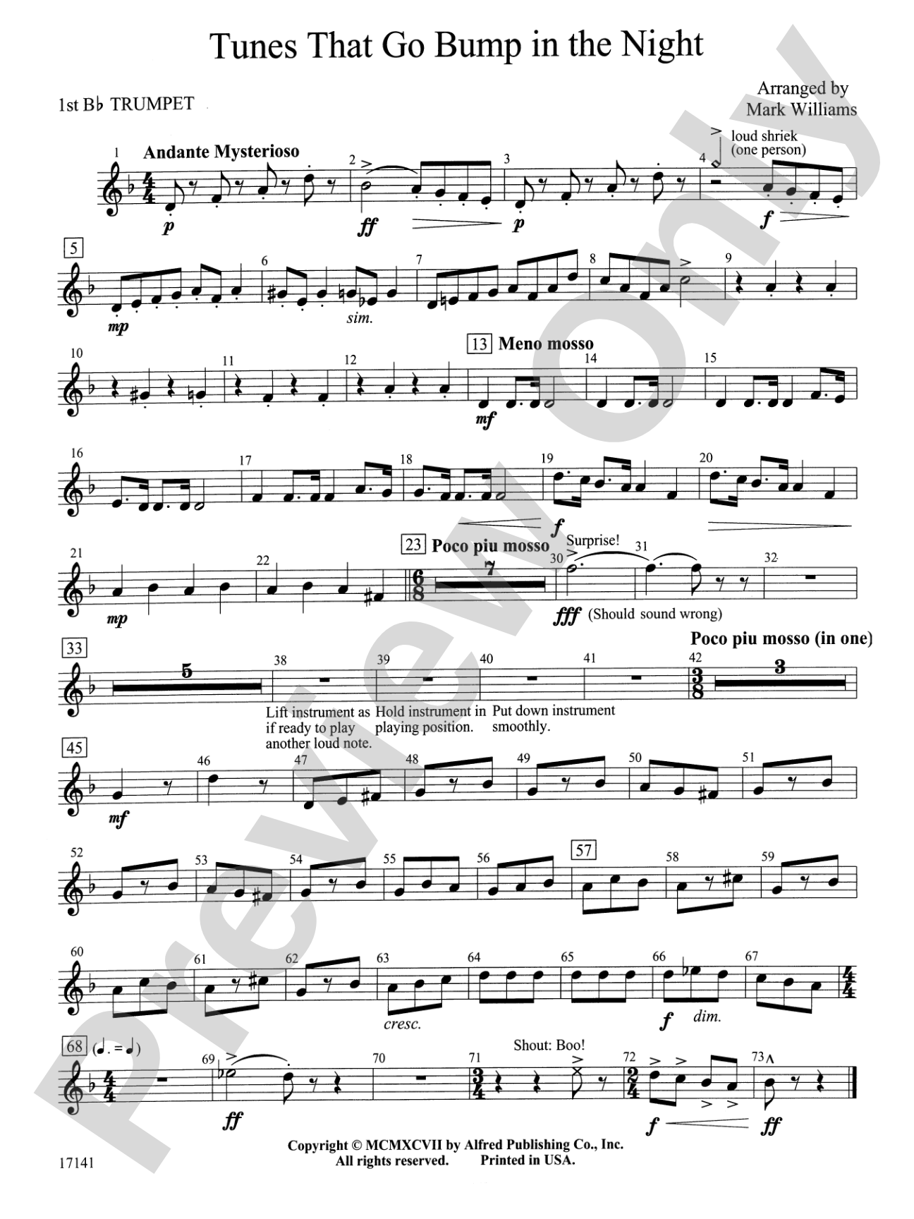 Tunes That Go Bump in the Night: 1st B-flat Trumpet