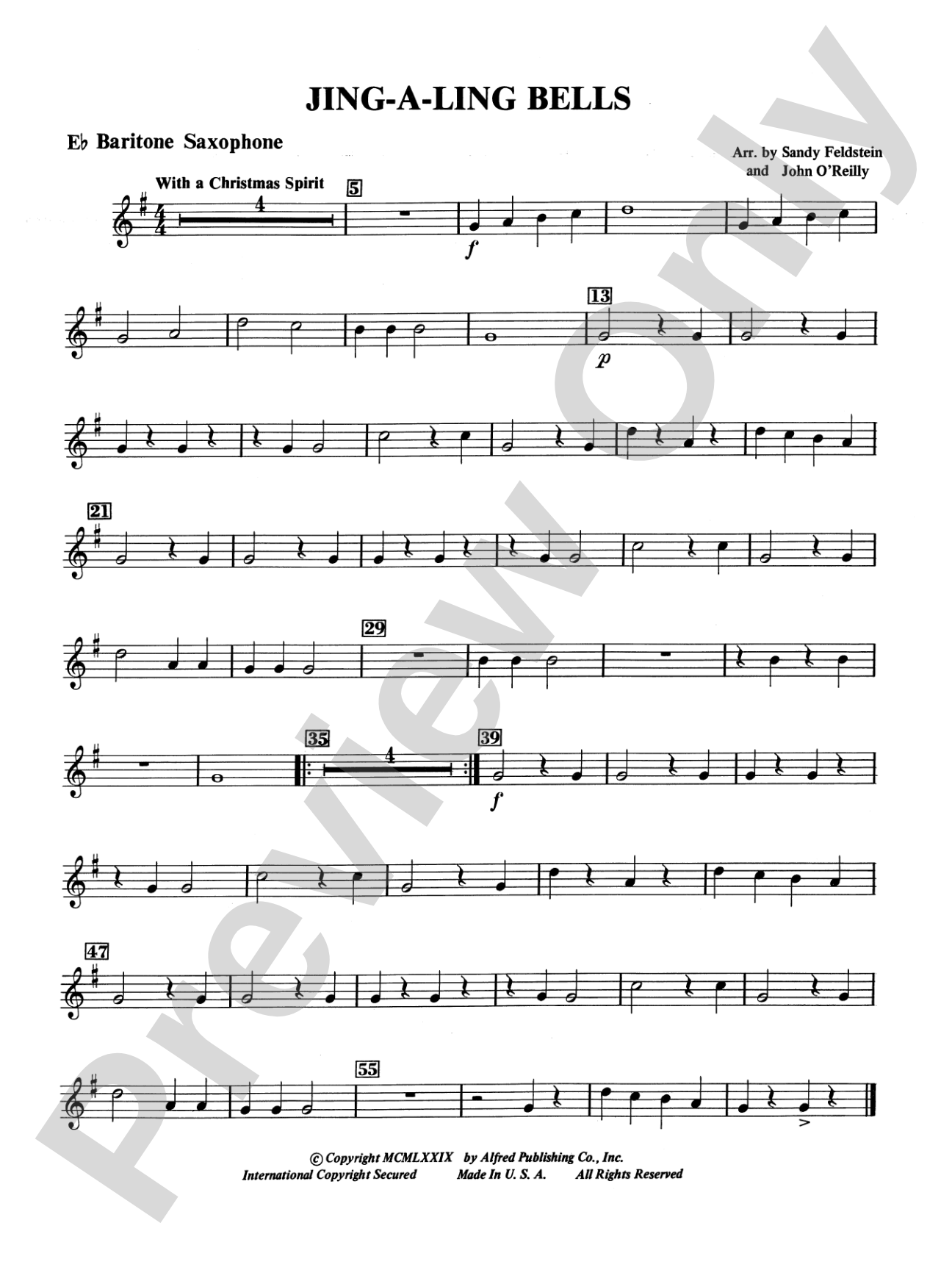 Jing-A-Ling Bells: E-flat Baritone Saxophone