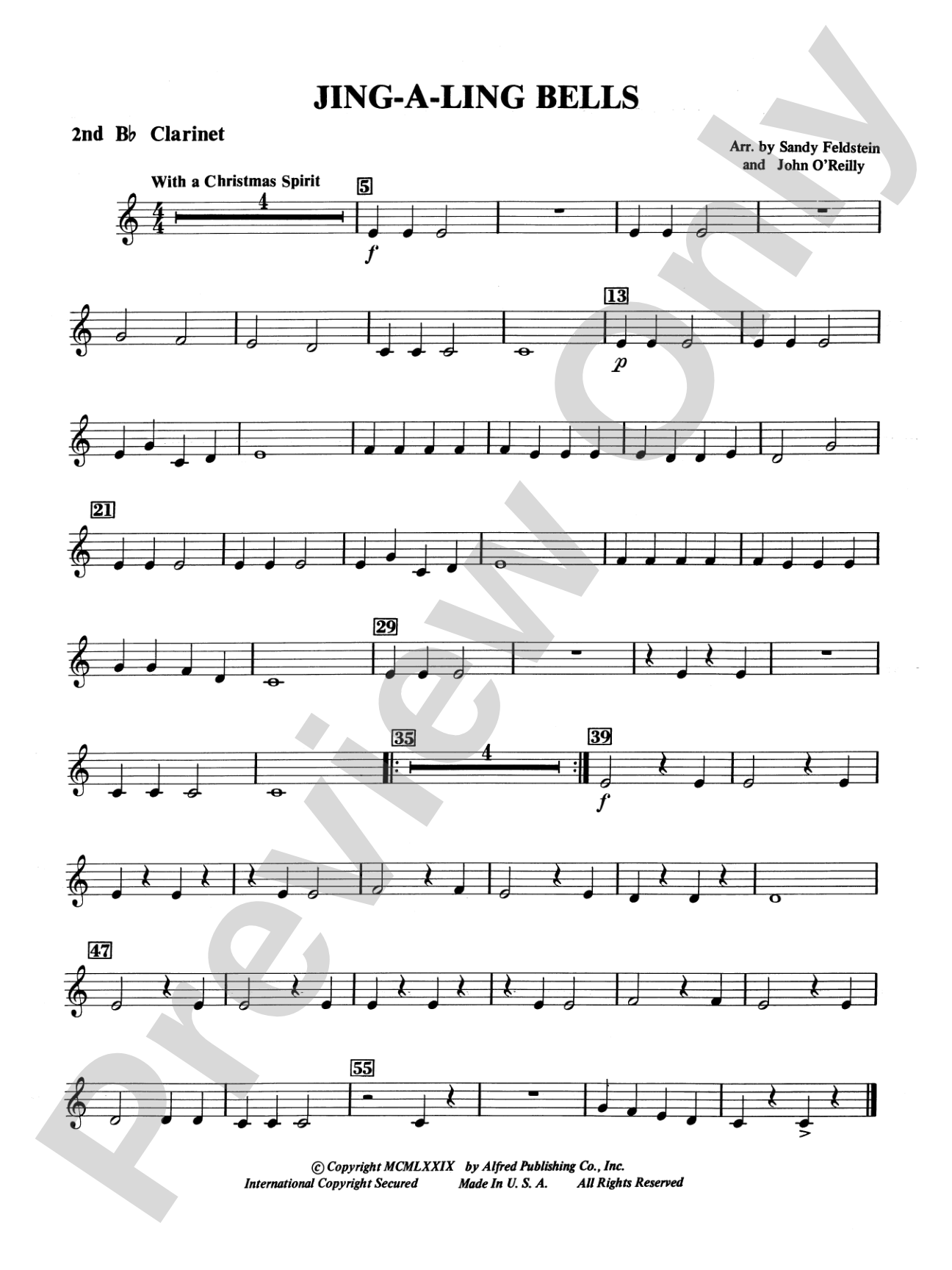 Jing-A-Ling Bells: 2nd B-flat Clarinet
