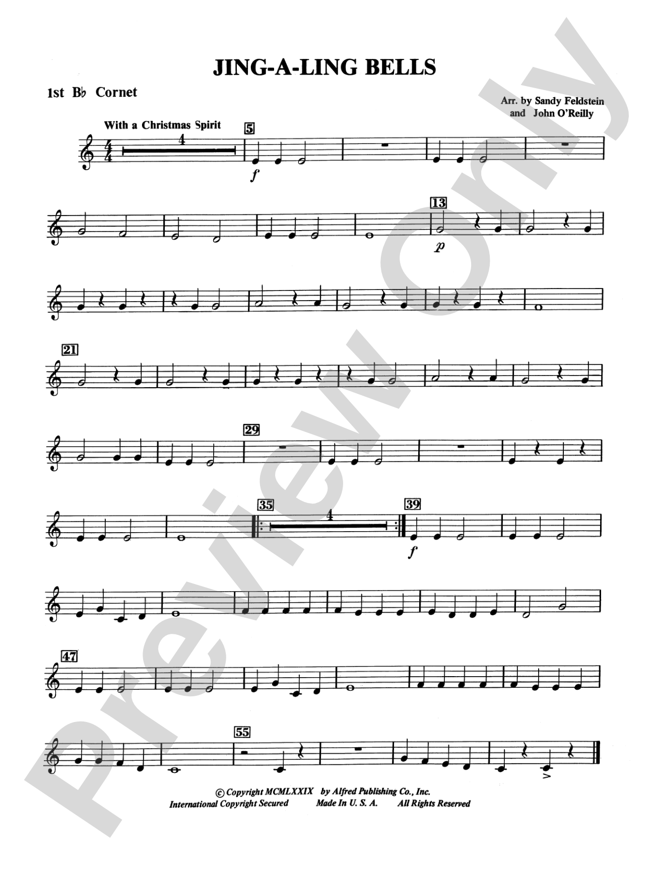 Jing-A-Ling Bells: 1st B-flat Cornet