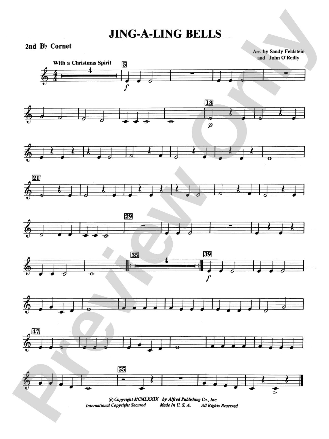 Jing-A-Ling Bells: 2nd B-flat Cornet