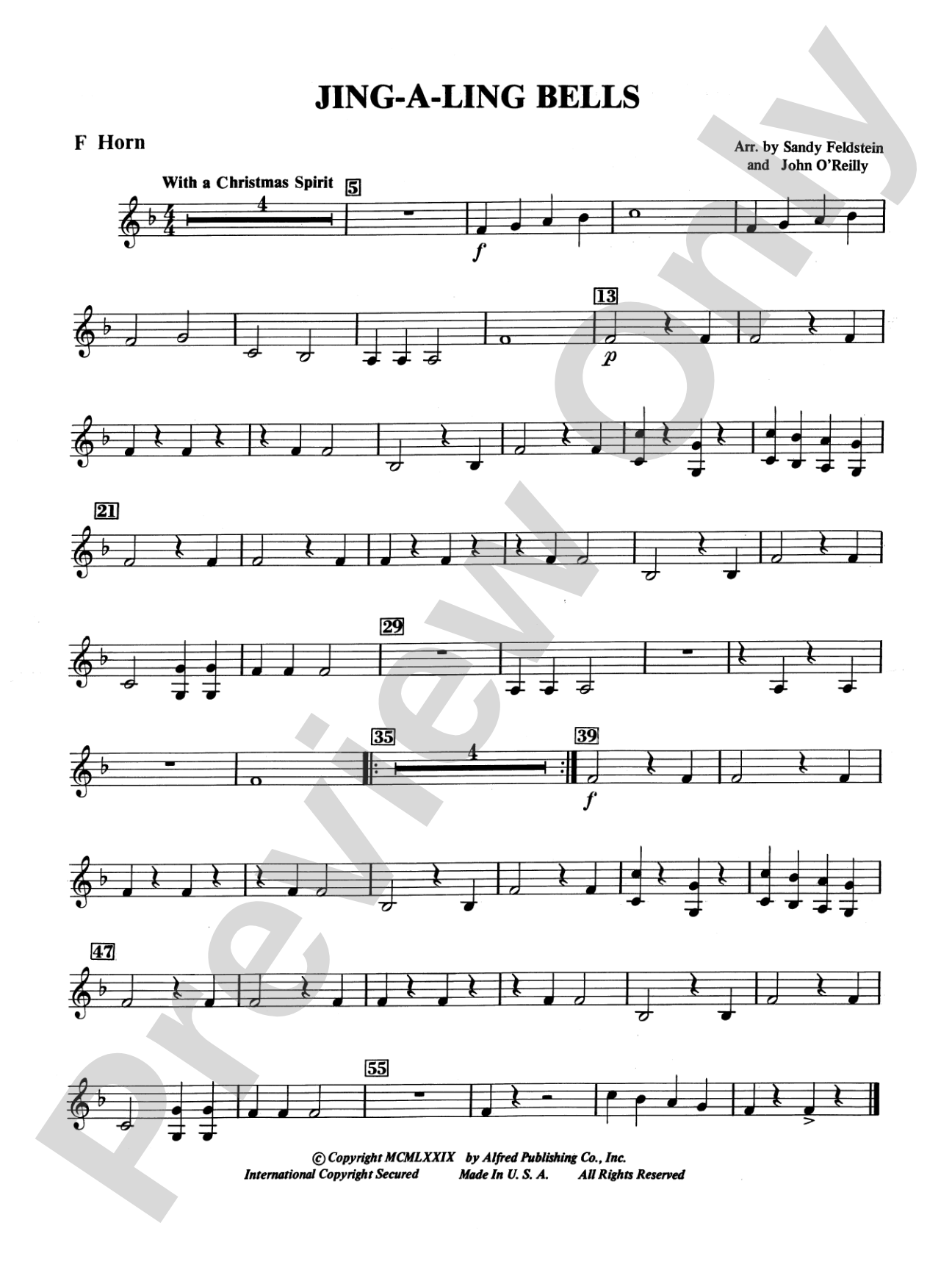 Jing-A-Ling Bells: 1st F Horn