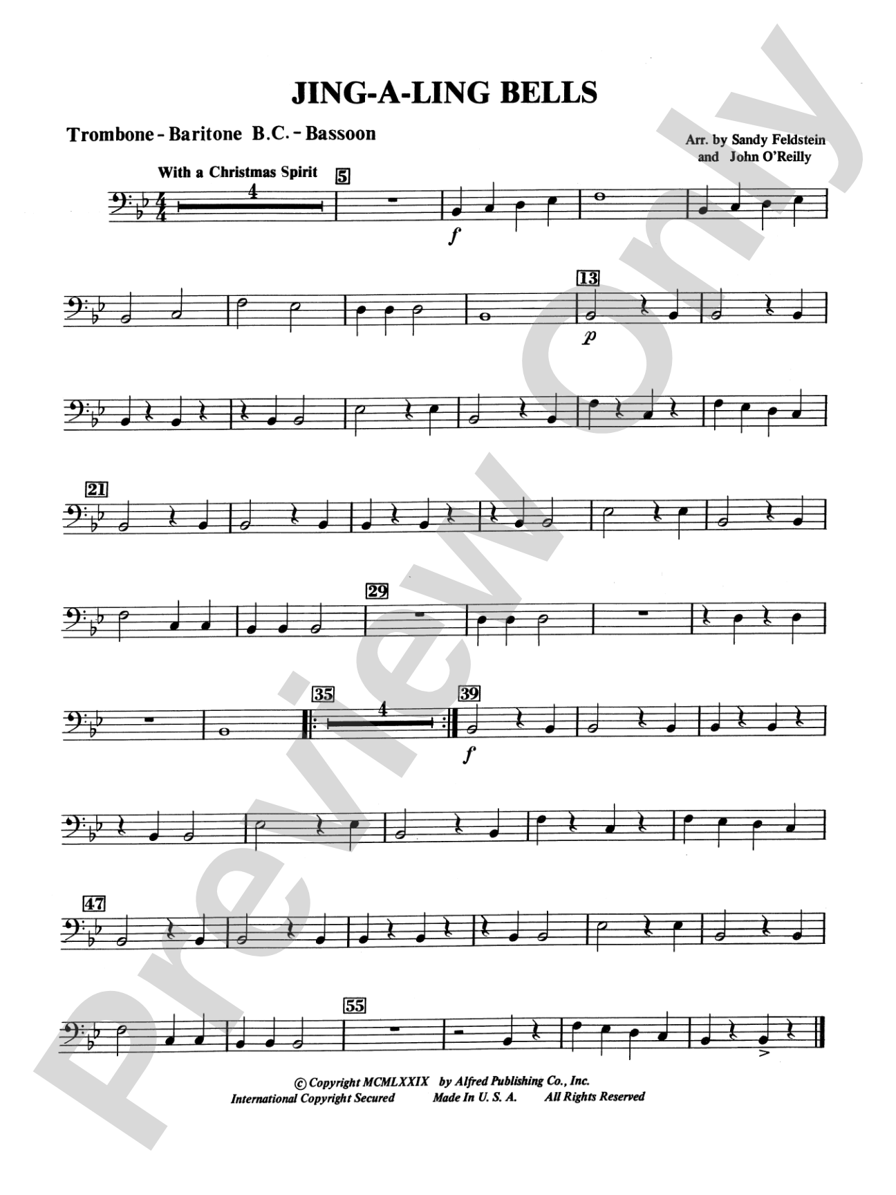 Jing-A-Ling Bells: 1st Trombone