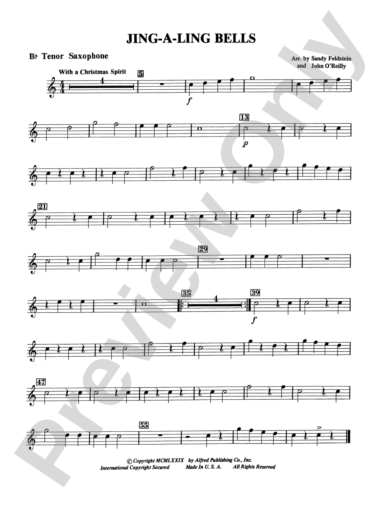 Jing-A-Ling Bells: B-flat Tenor Saxophone