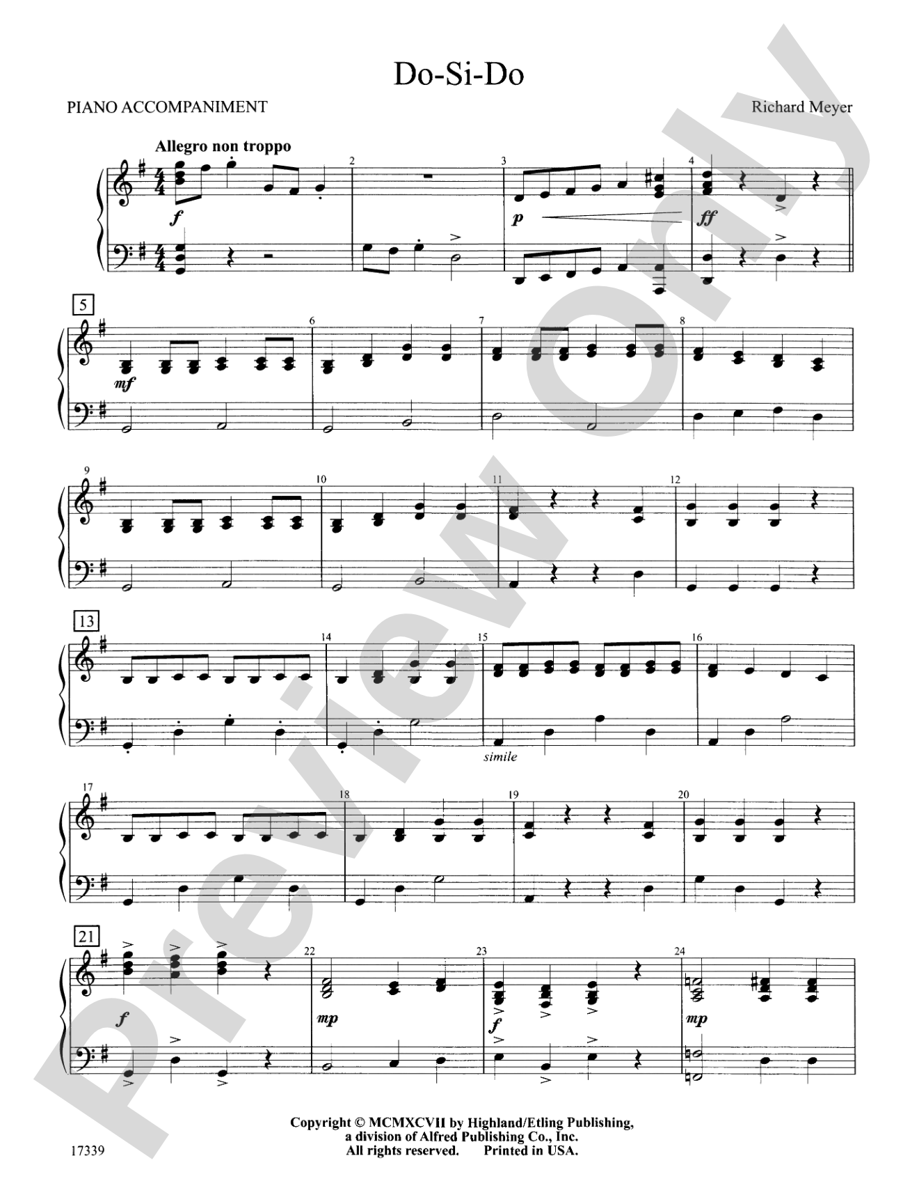 Do-Si-Do: Piano Accompaniment