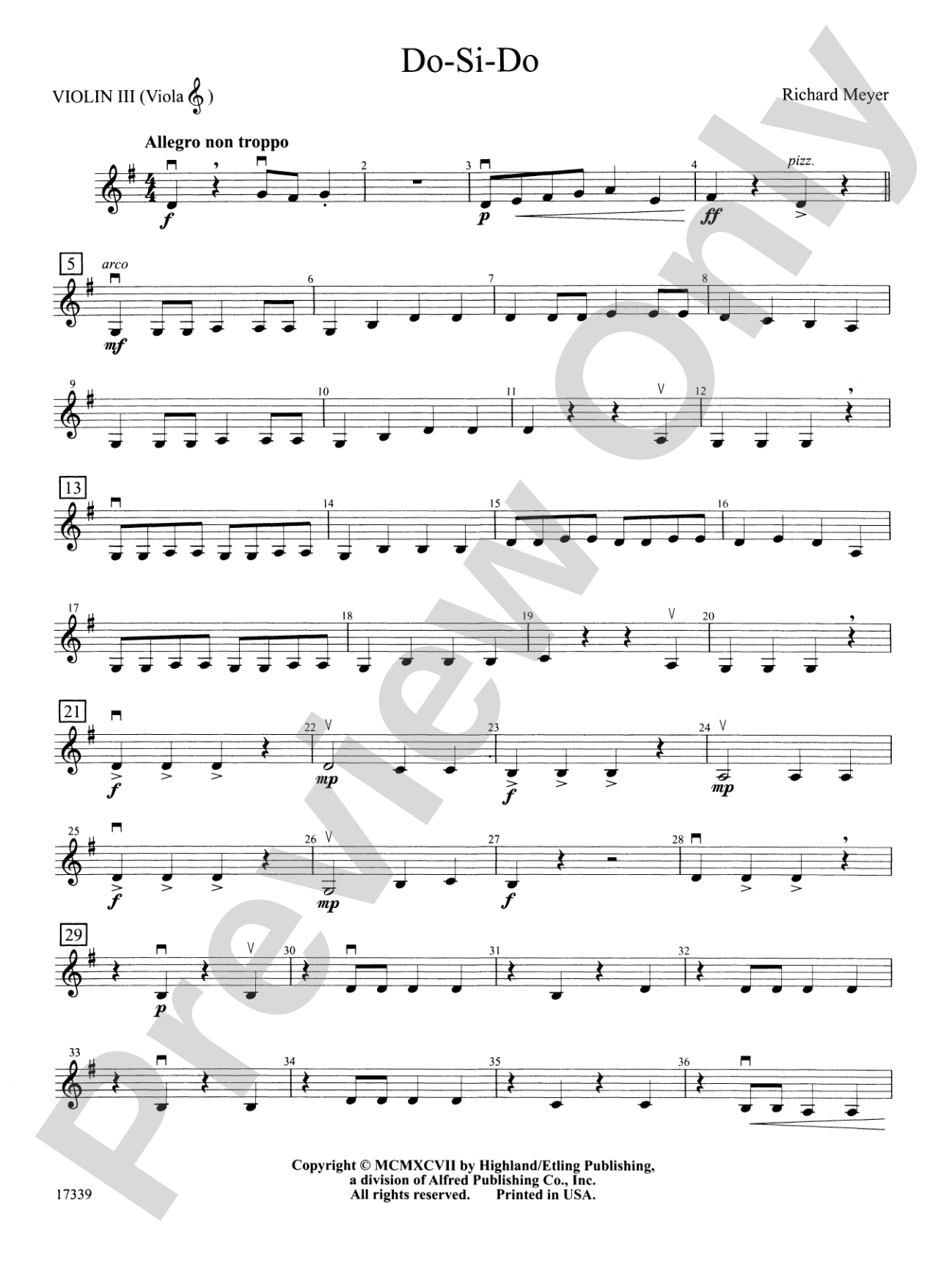 Do-Si-Do: 3rd Violin (Viola [TC])