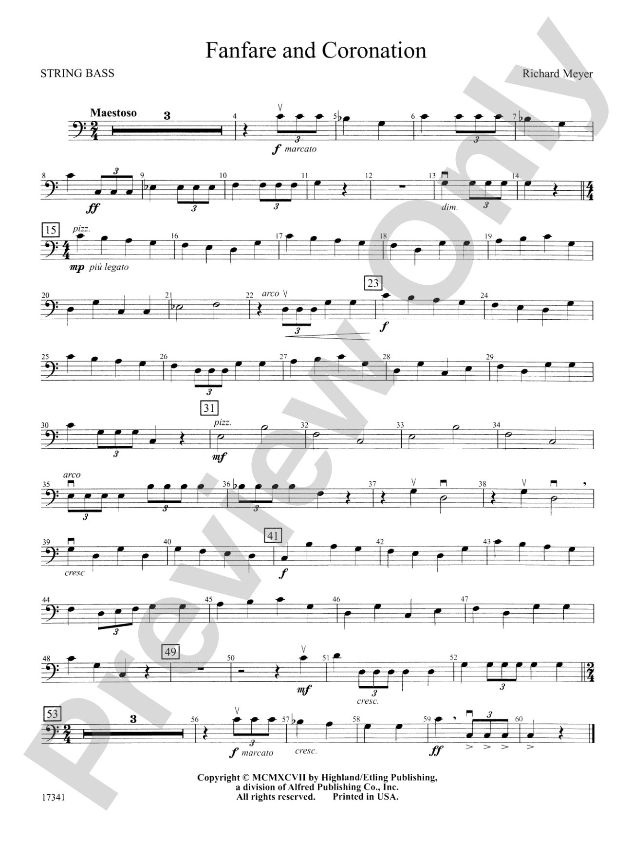 Fanfare and Coronation: String Bass