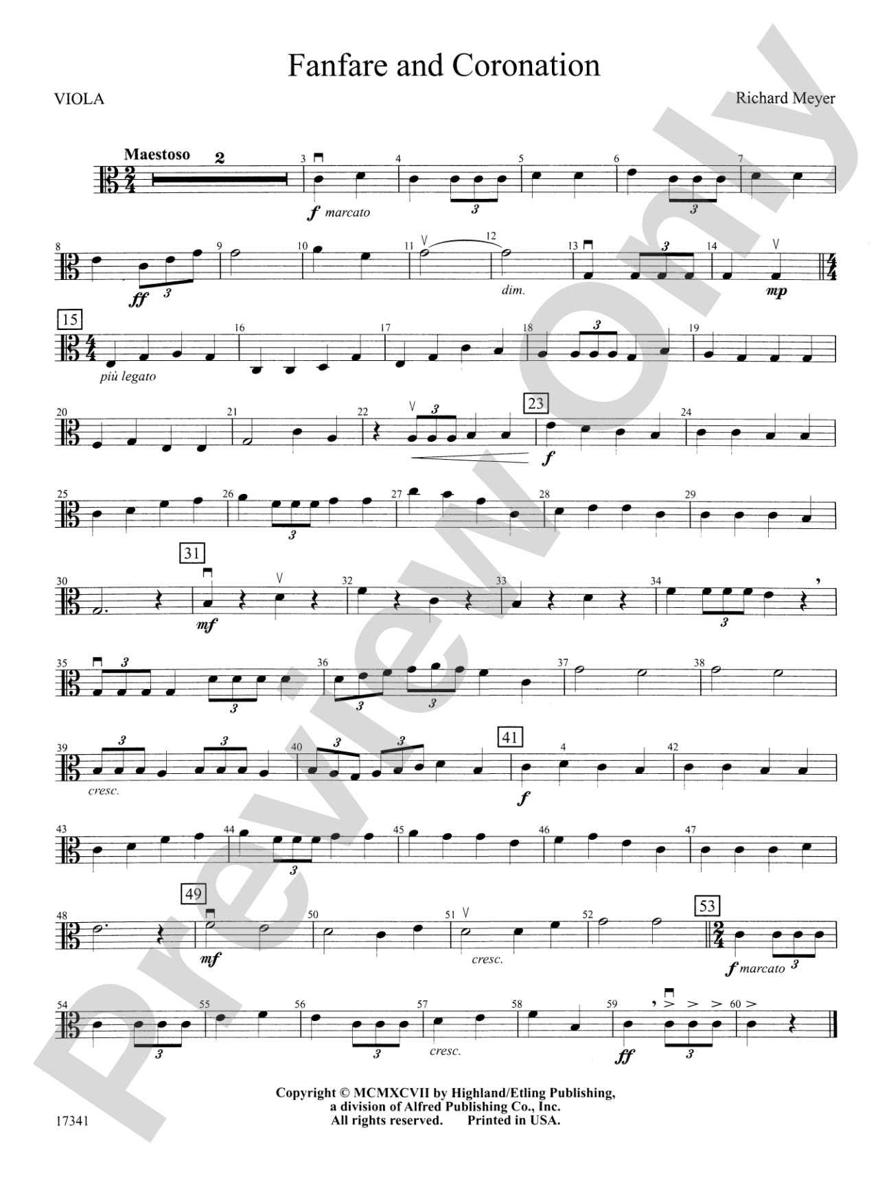 Fanfare and Coronation: Viola