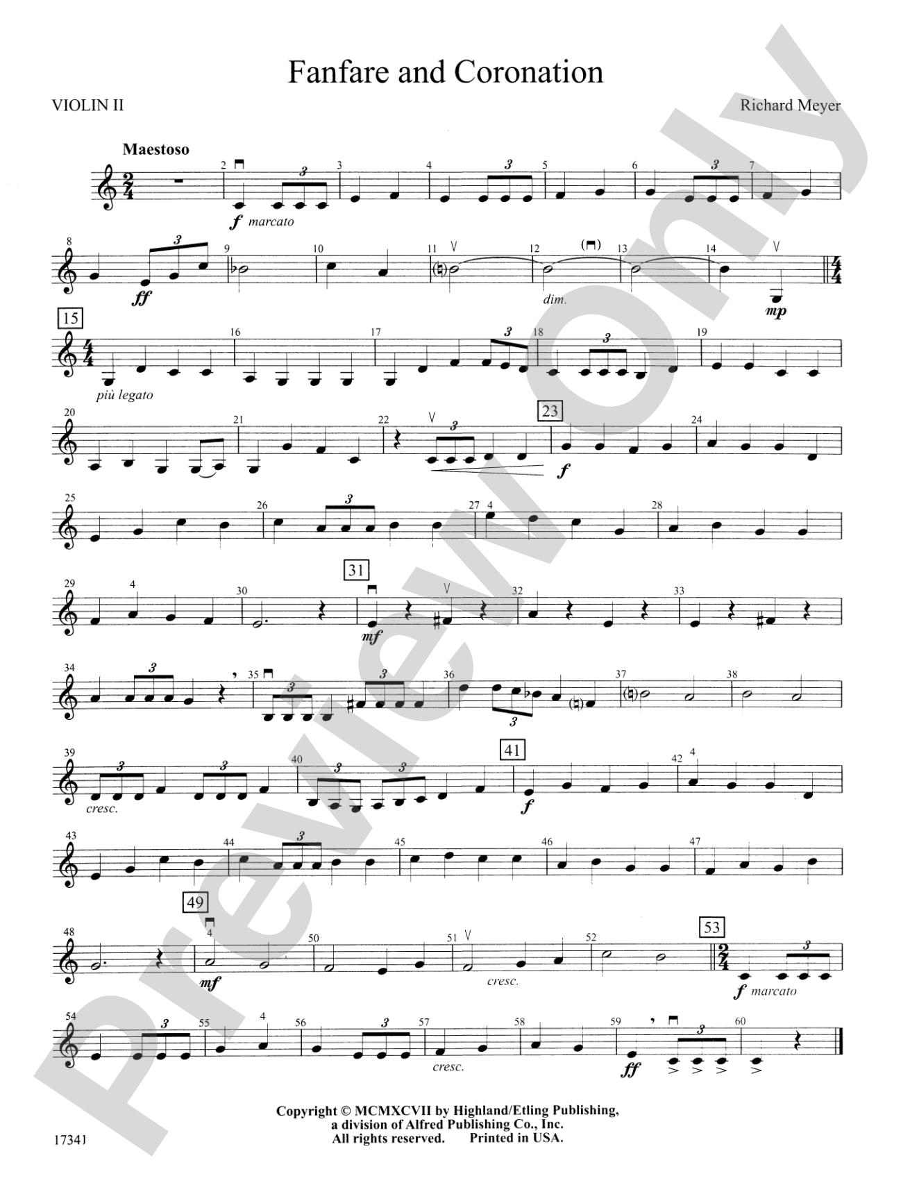 Fanfare and Coronation: 2nd Violin