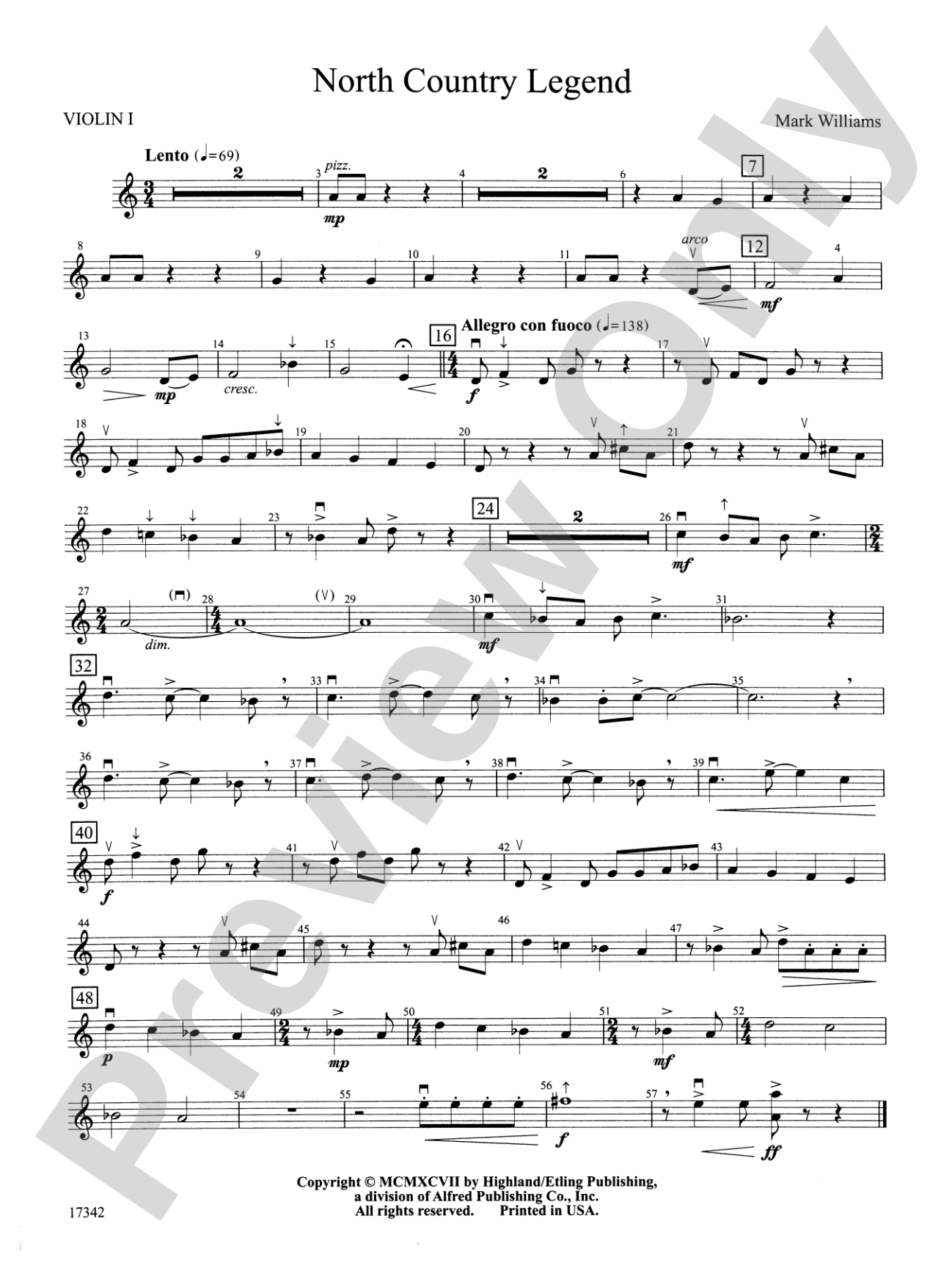 North Country Legend: 1st Violin