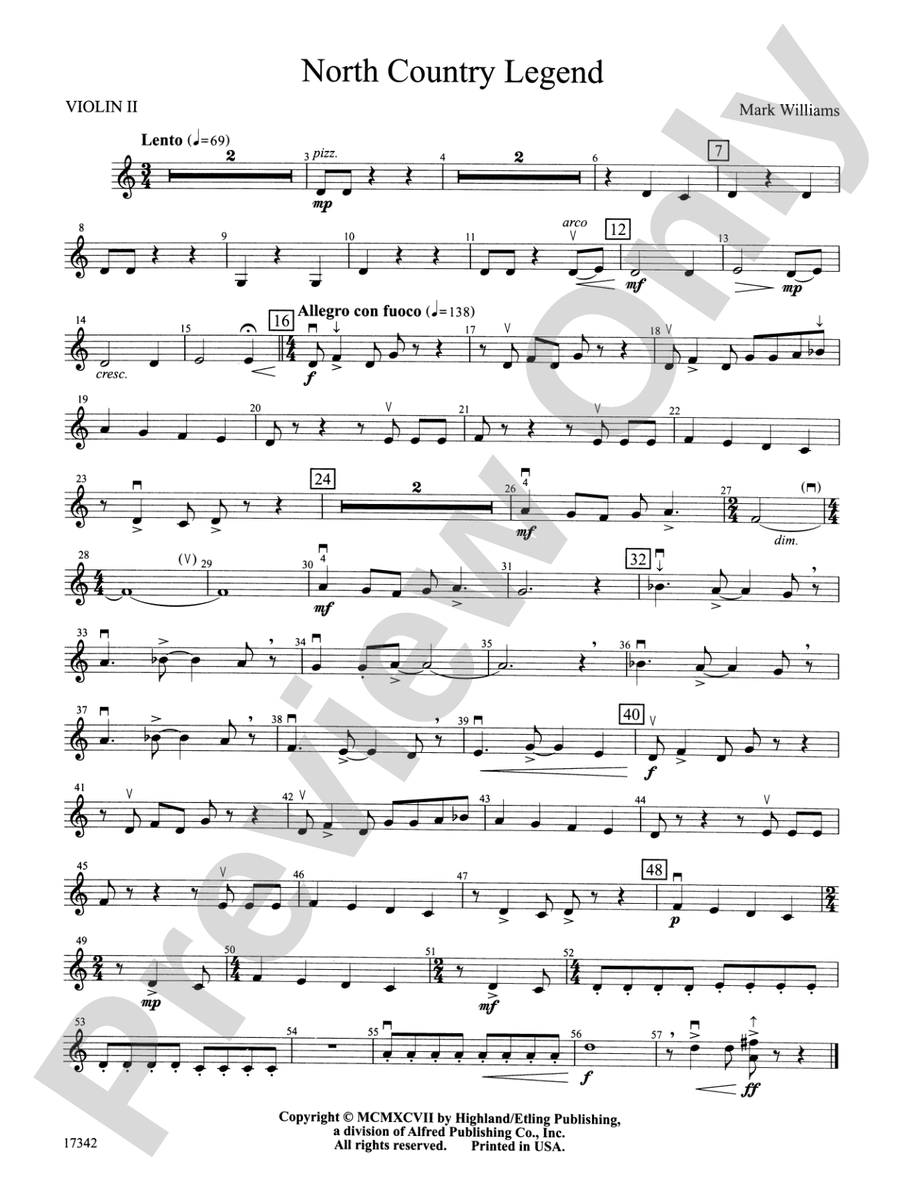 North Country Legend: 2nd Violin