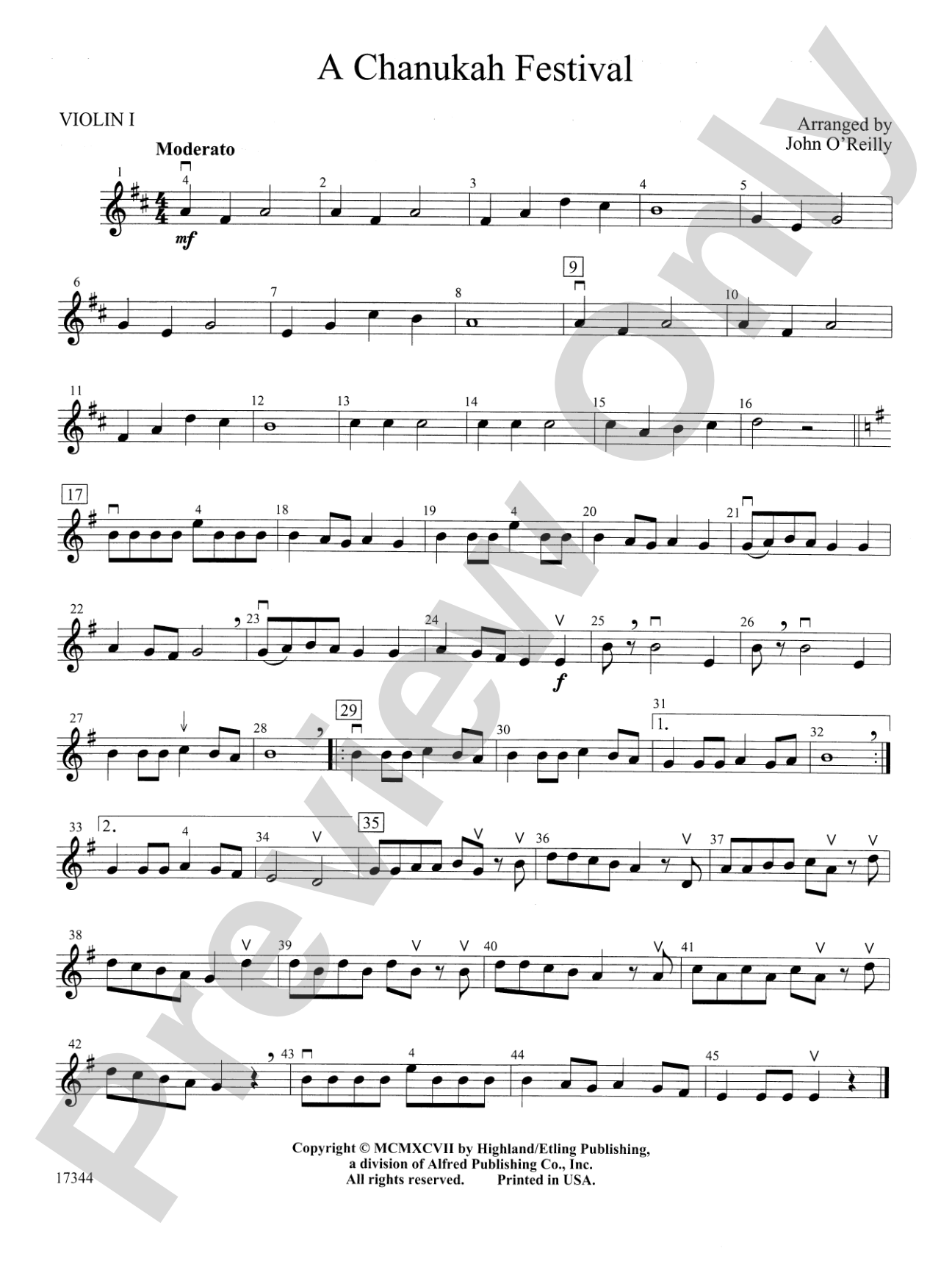 A Chanukah Festival: 1st Violin