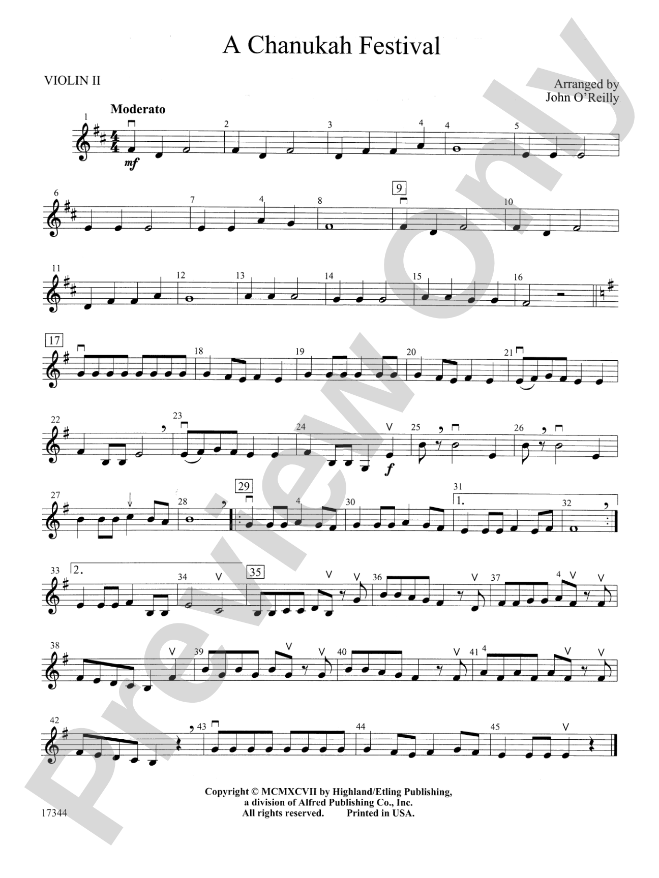A Chanukah Festival: 2nd Violin