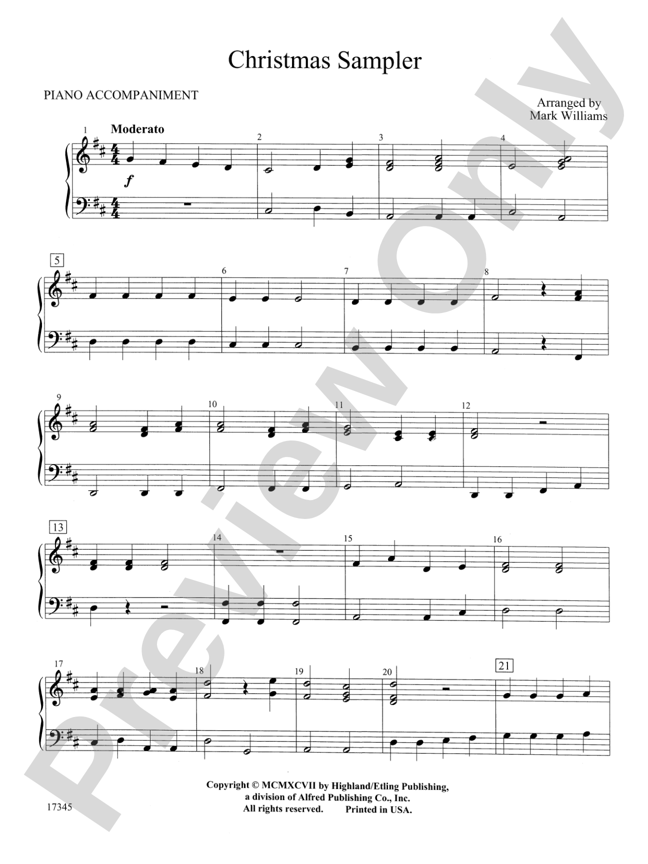 Christmas Sampler: Piano Accompaniment