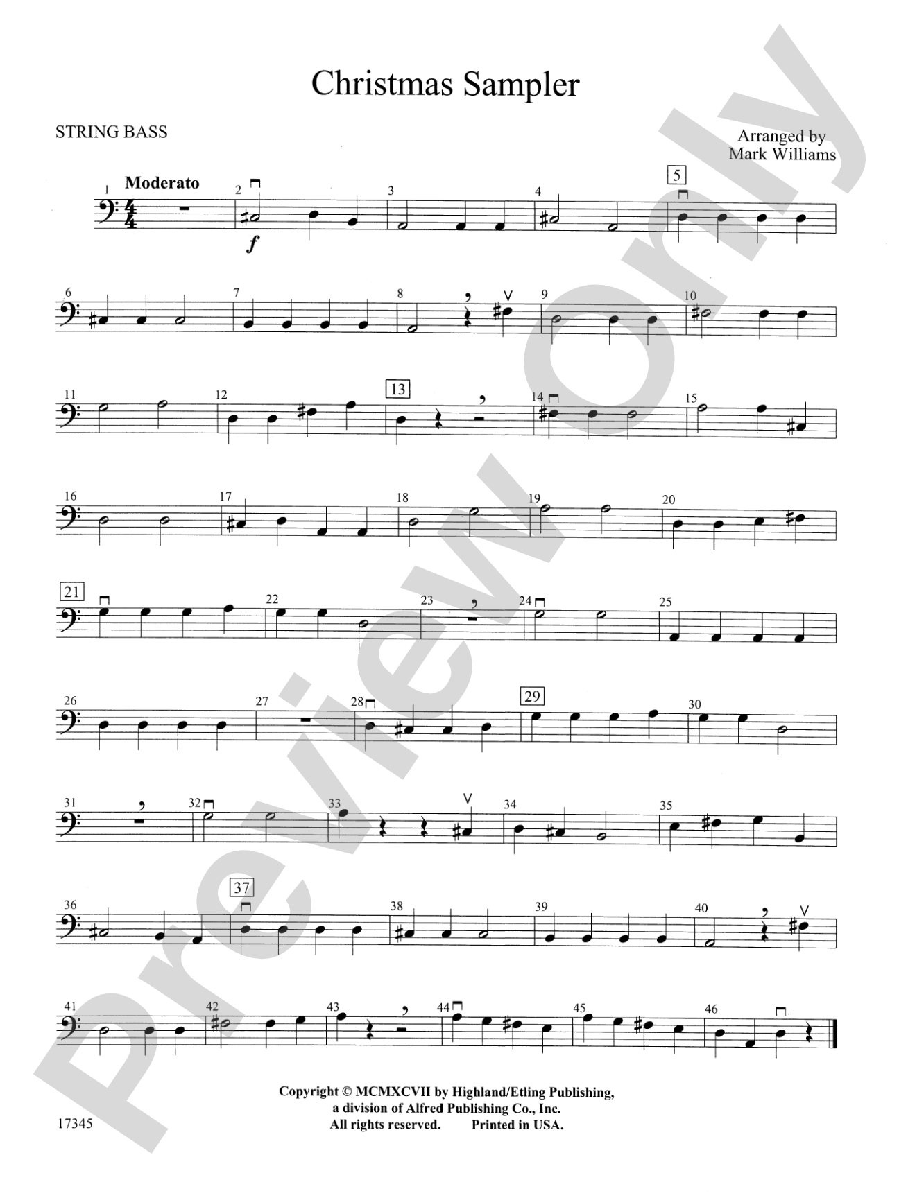 Christmas Sampler: String Bass