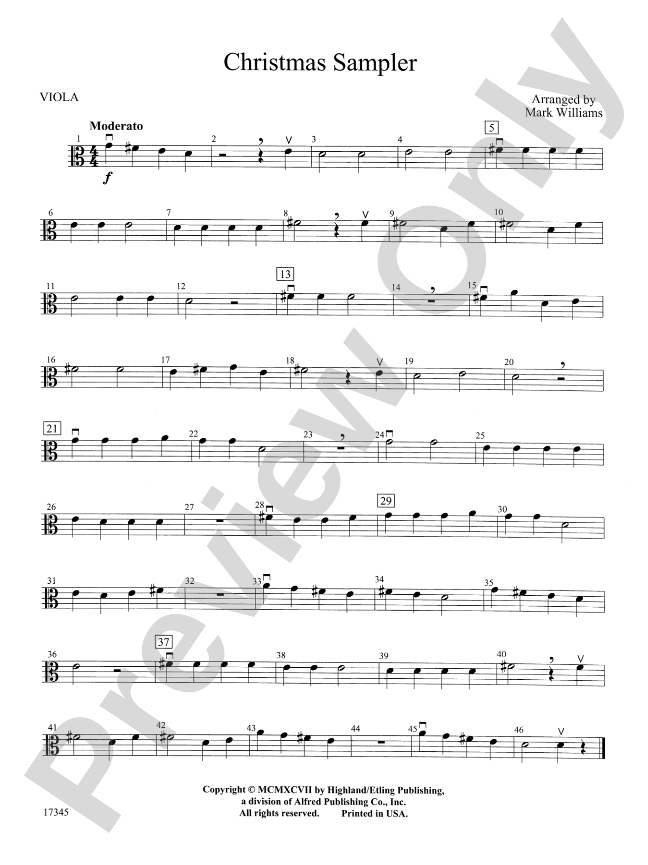 Christmas Sampler: Viola