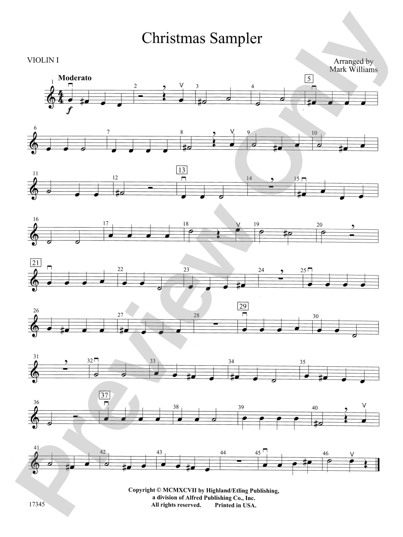 Christmas Sampler: 1st Violin