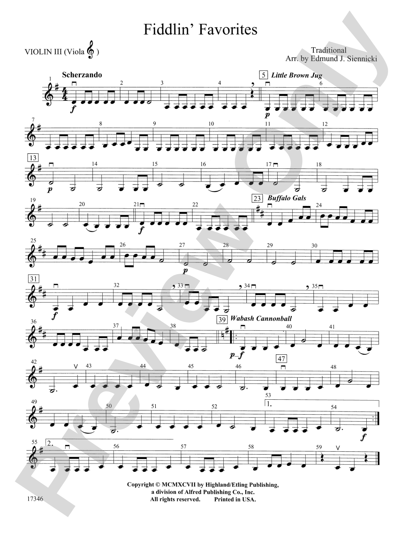 Fiddlin' Favorites: 3rd Violin (Viola [TC])
