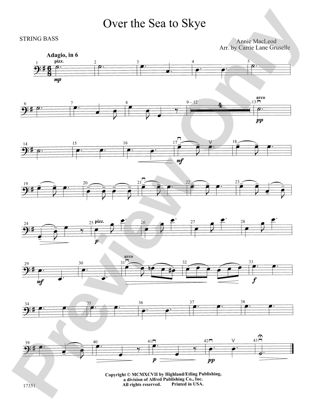 Over the Sea to Skye: String Bass