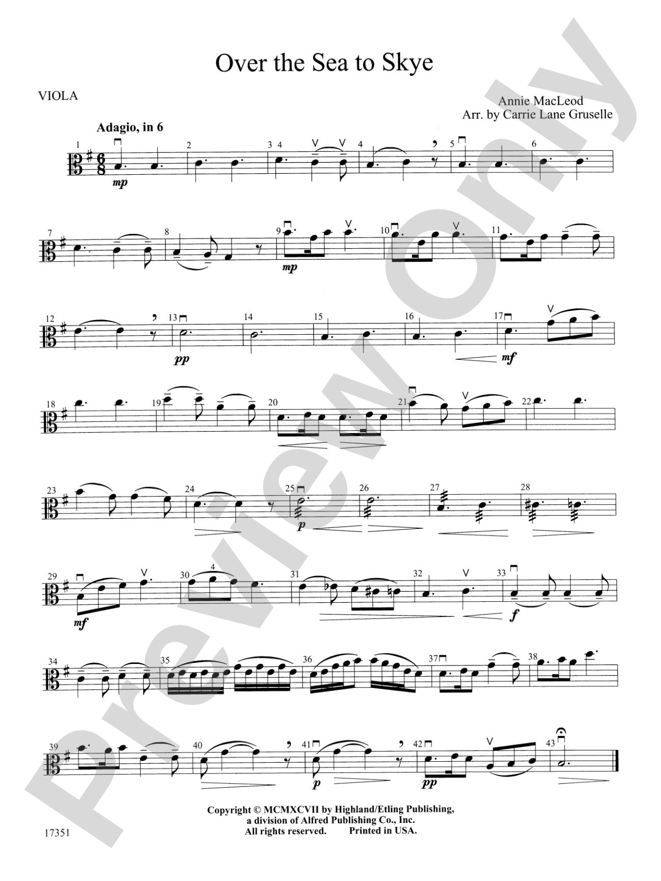 Over the Sea to Skye: Viola