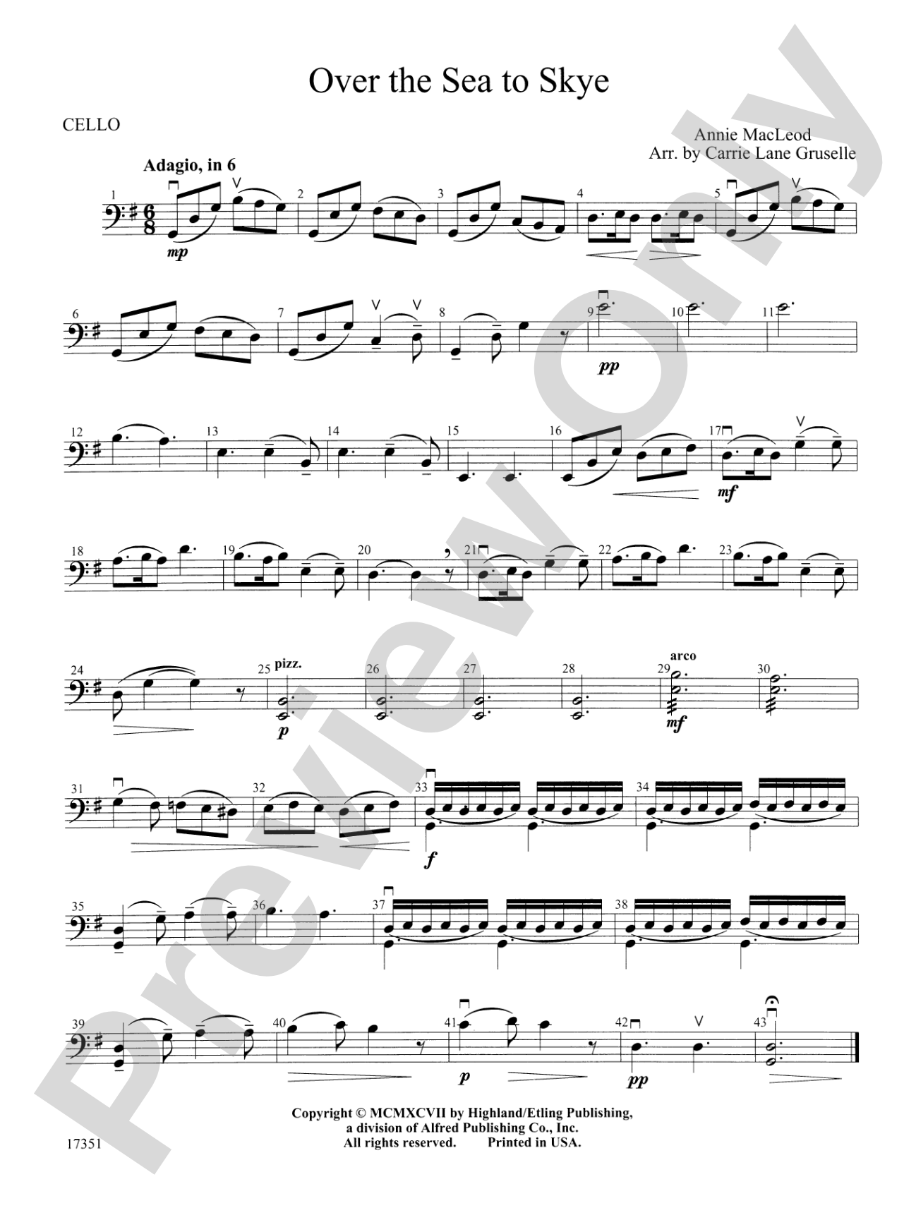 Over the Sea to Skye: Cello
