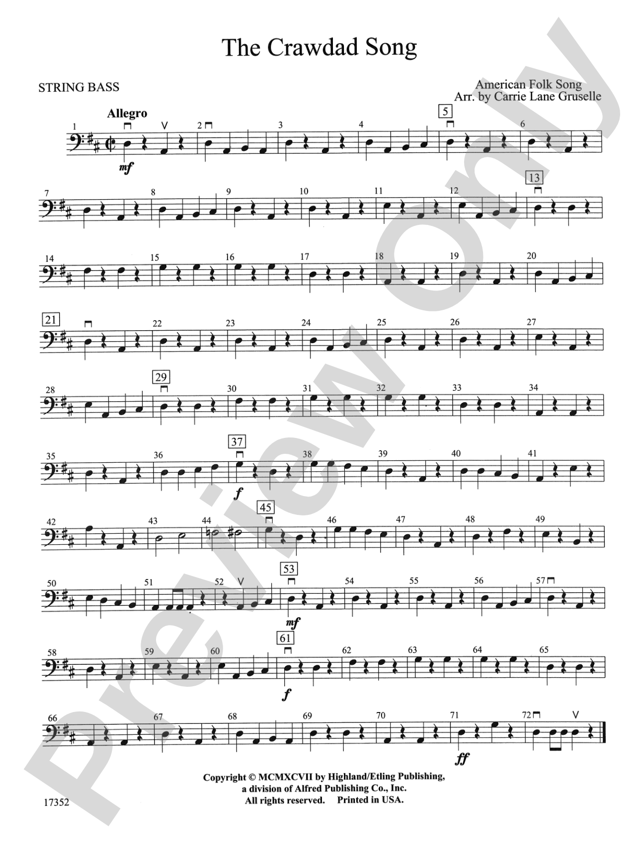 The Crawdad Song: String Bass