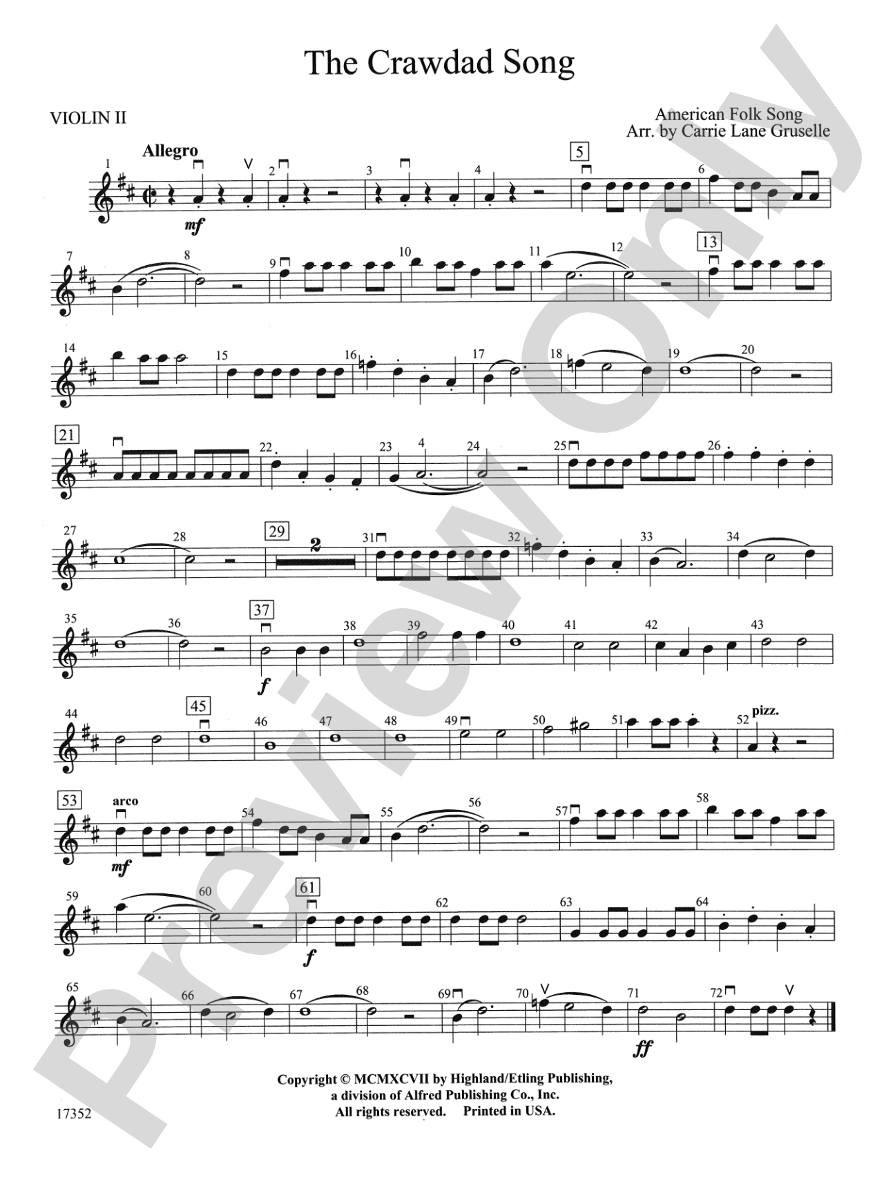 The Crawdad Song: 2nd Violin