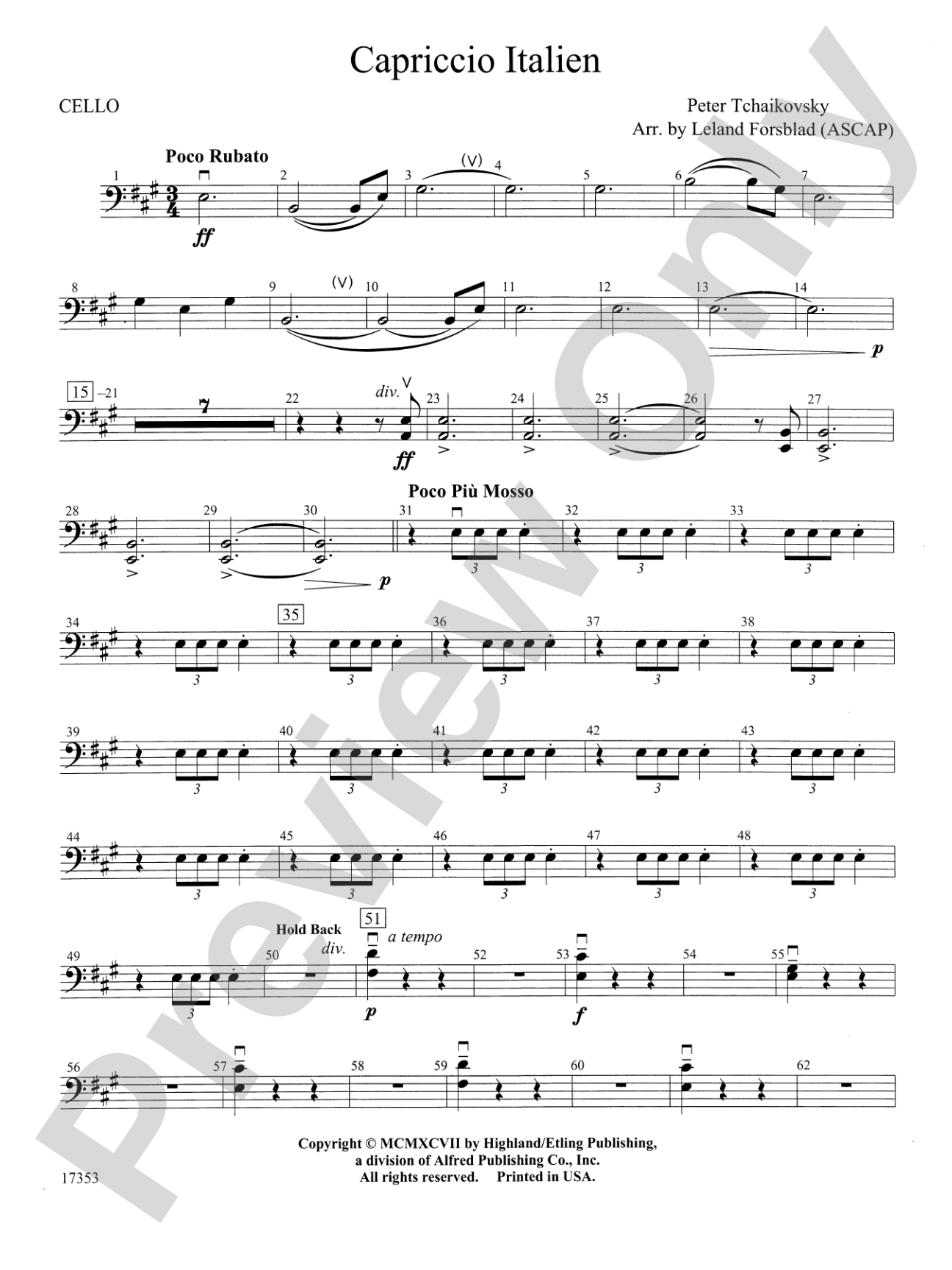 Capriccio Italien: Cello