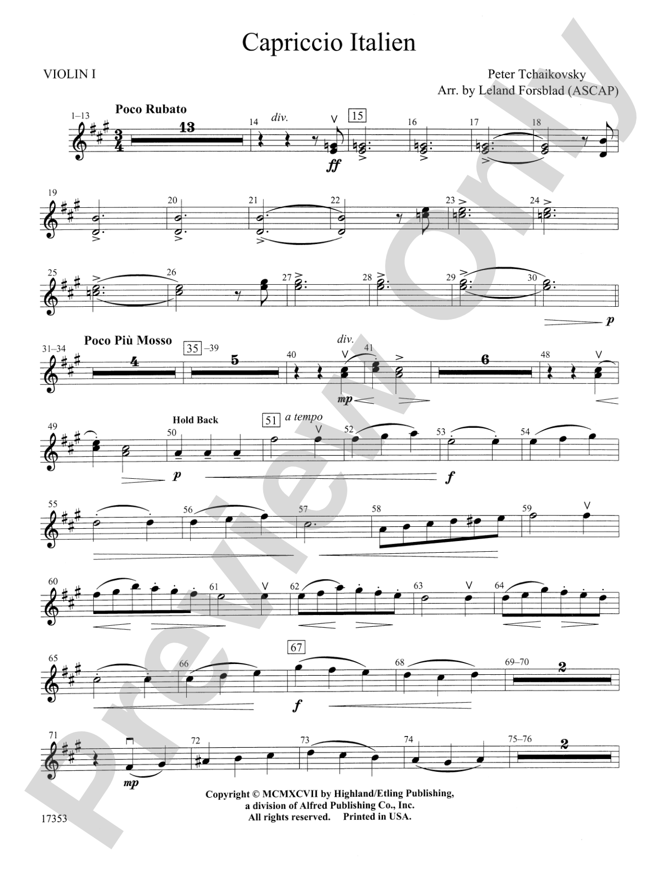 Capriccio Italien: 1st Violin
