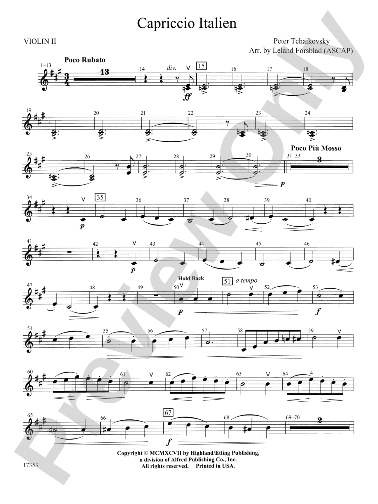 Capriccio Italien: 2nd Violin