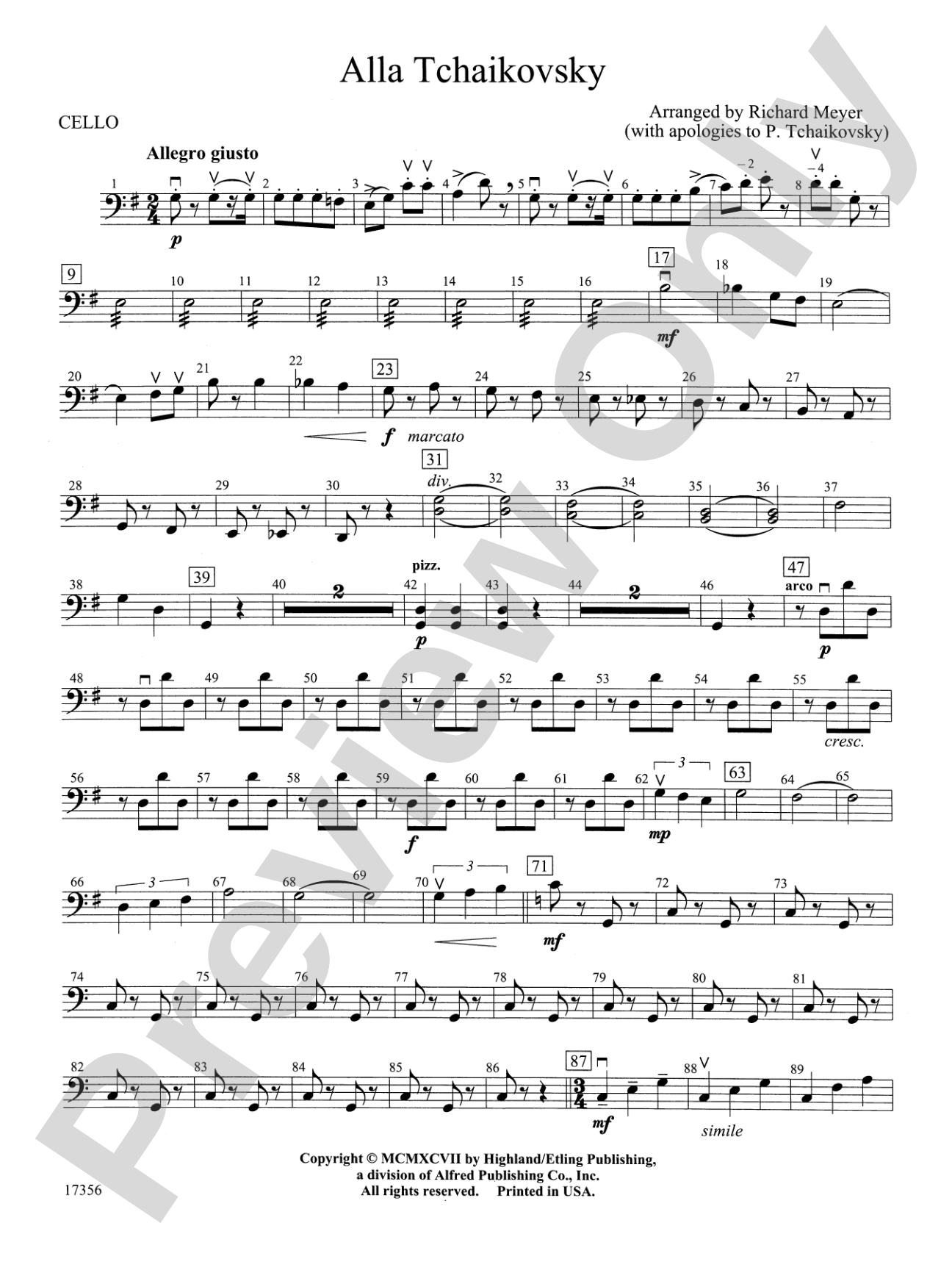 Alla Tchaikovsky: Cello