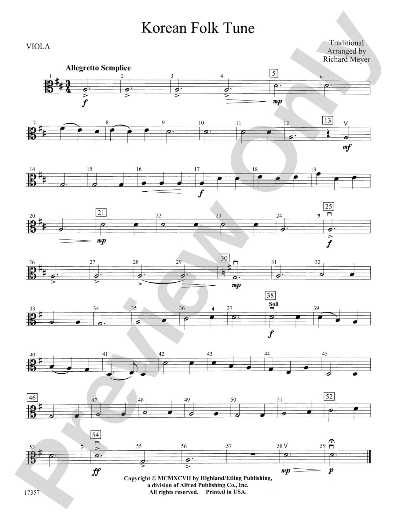 Korean Folk Tune: Viola