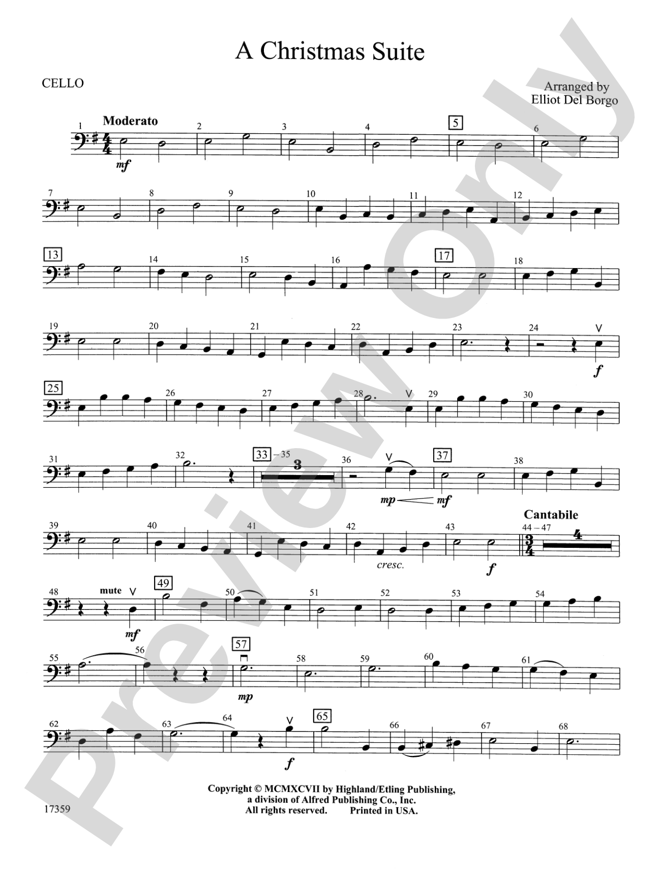 A Christmas Suite: Cello