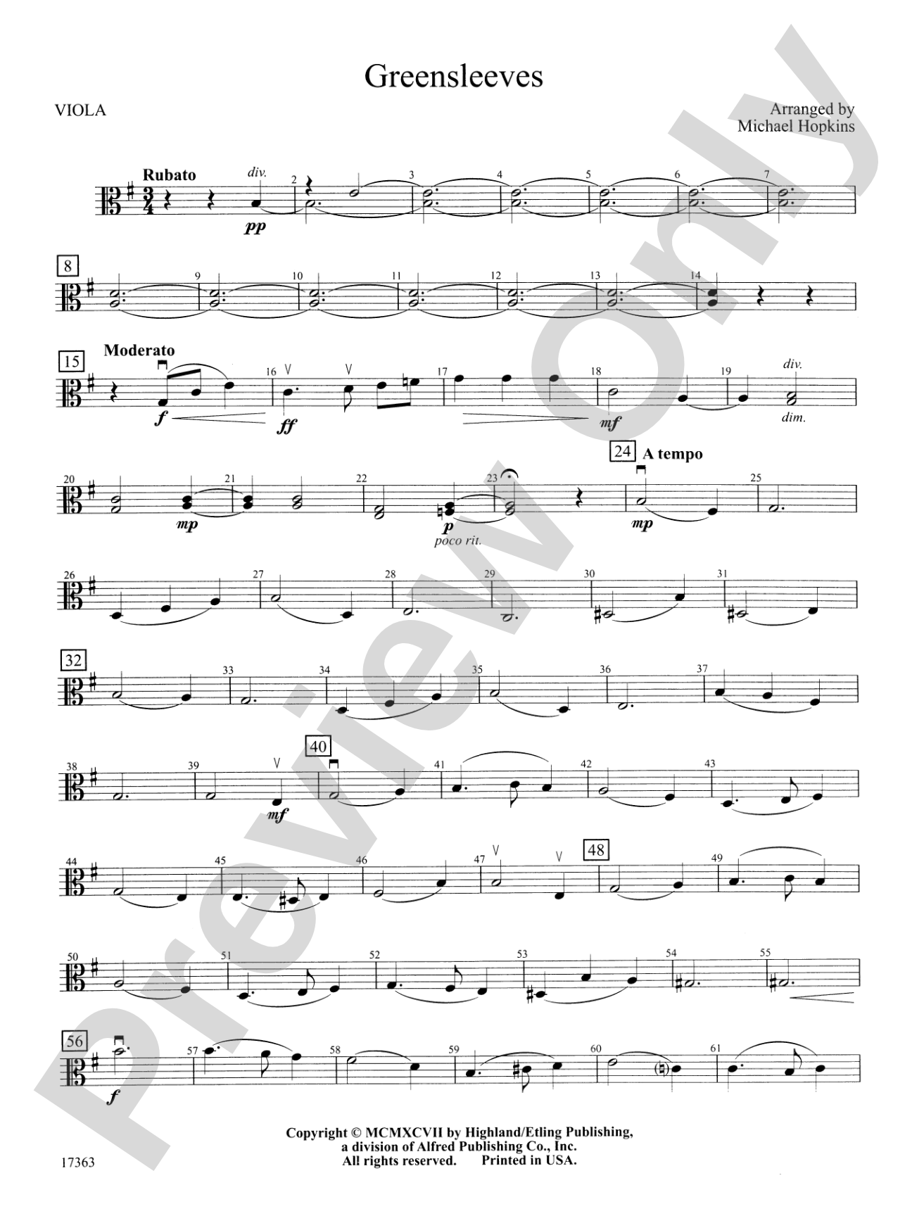 Greensleeves: Viola