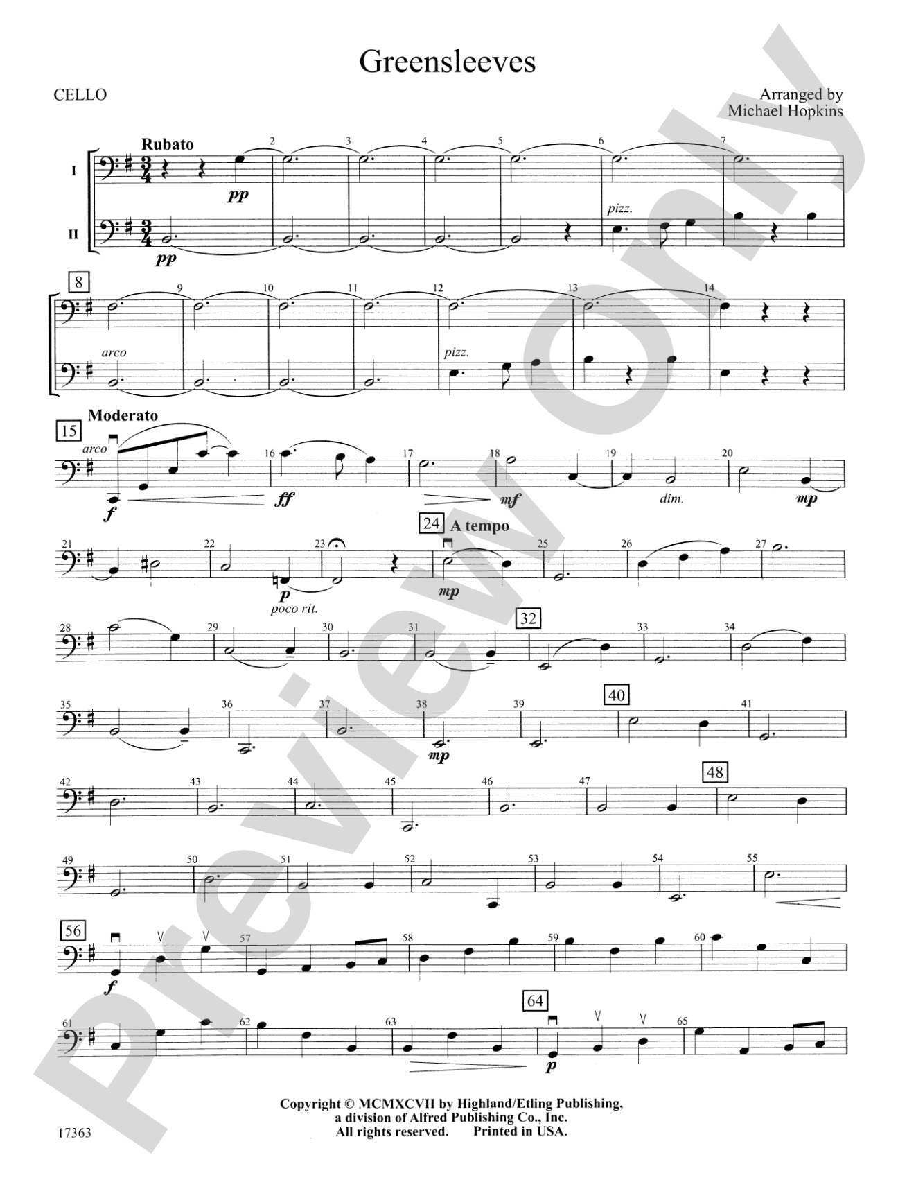 Greensleeves: Cello