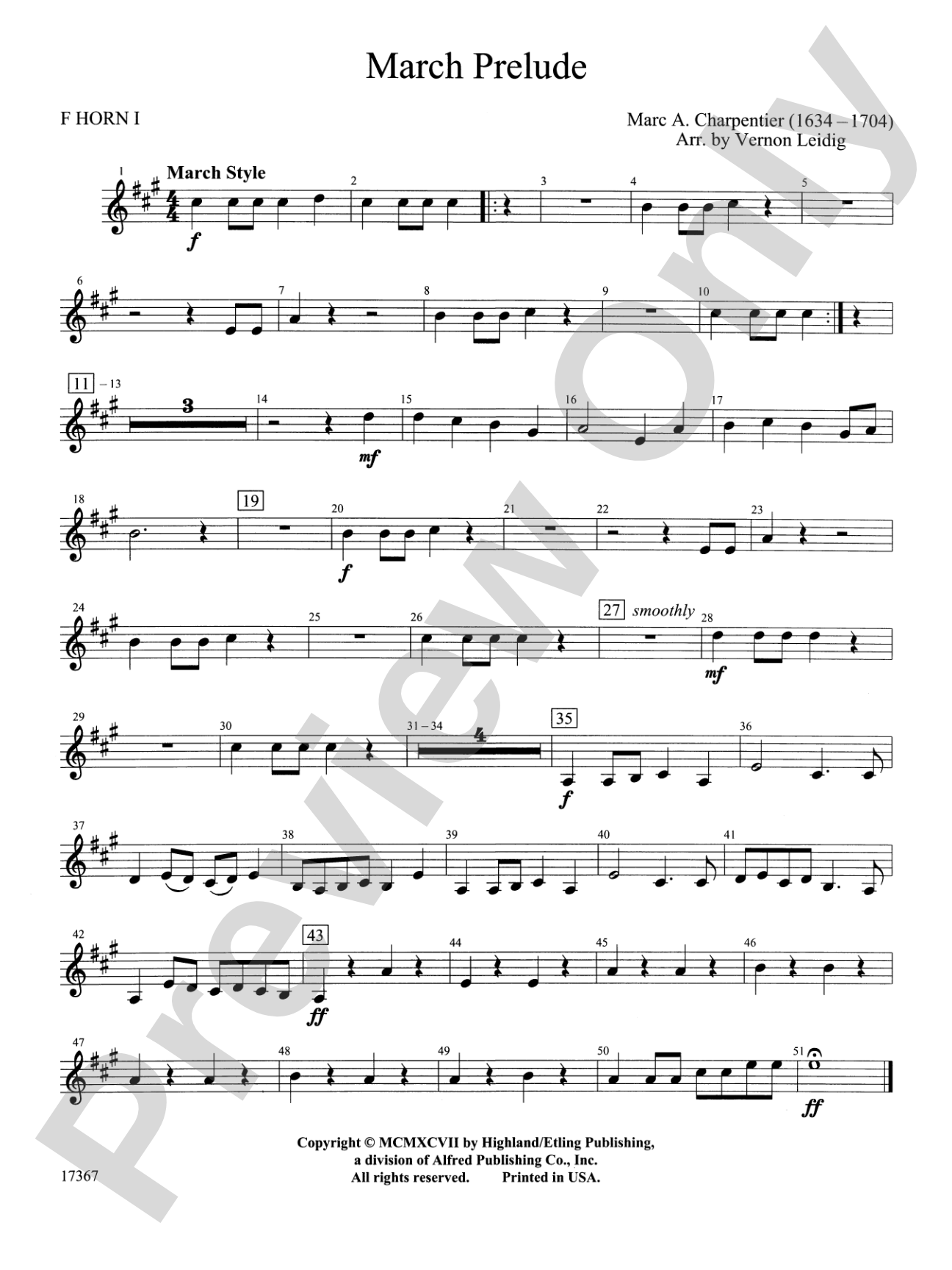 March Prelude: 1st F Horn