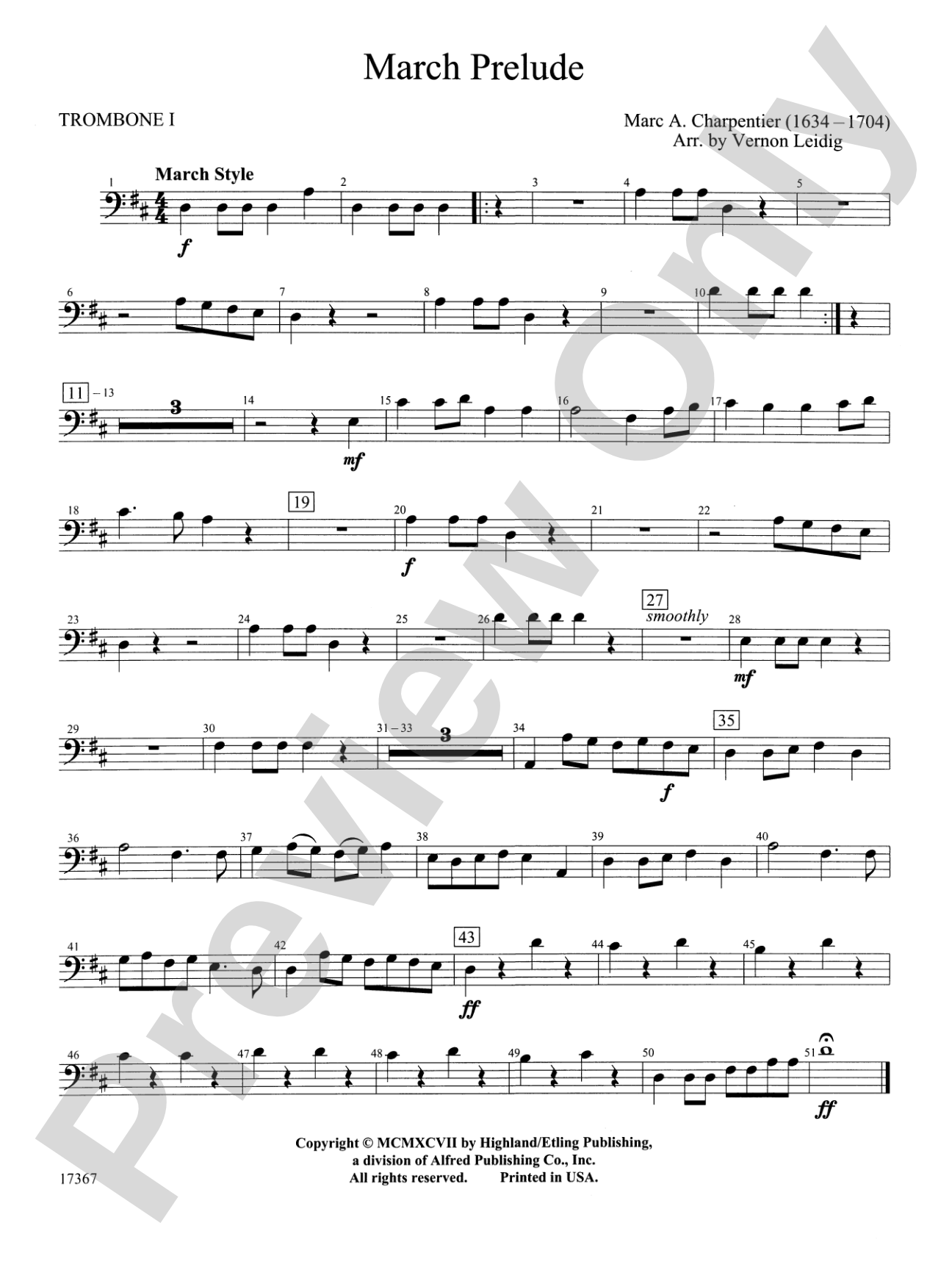 March Prelude: 1st Trombone