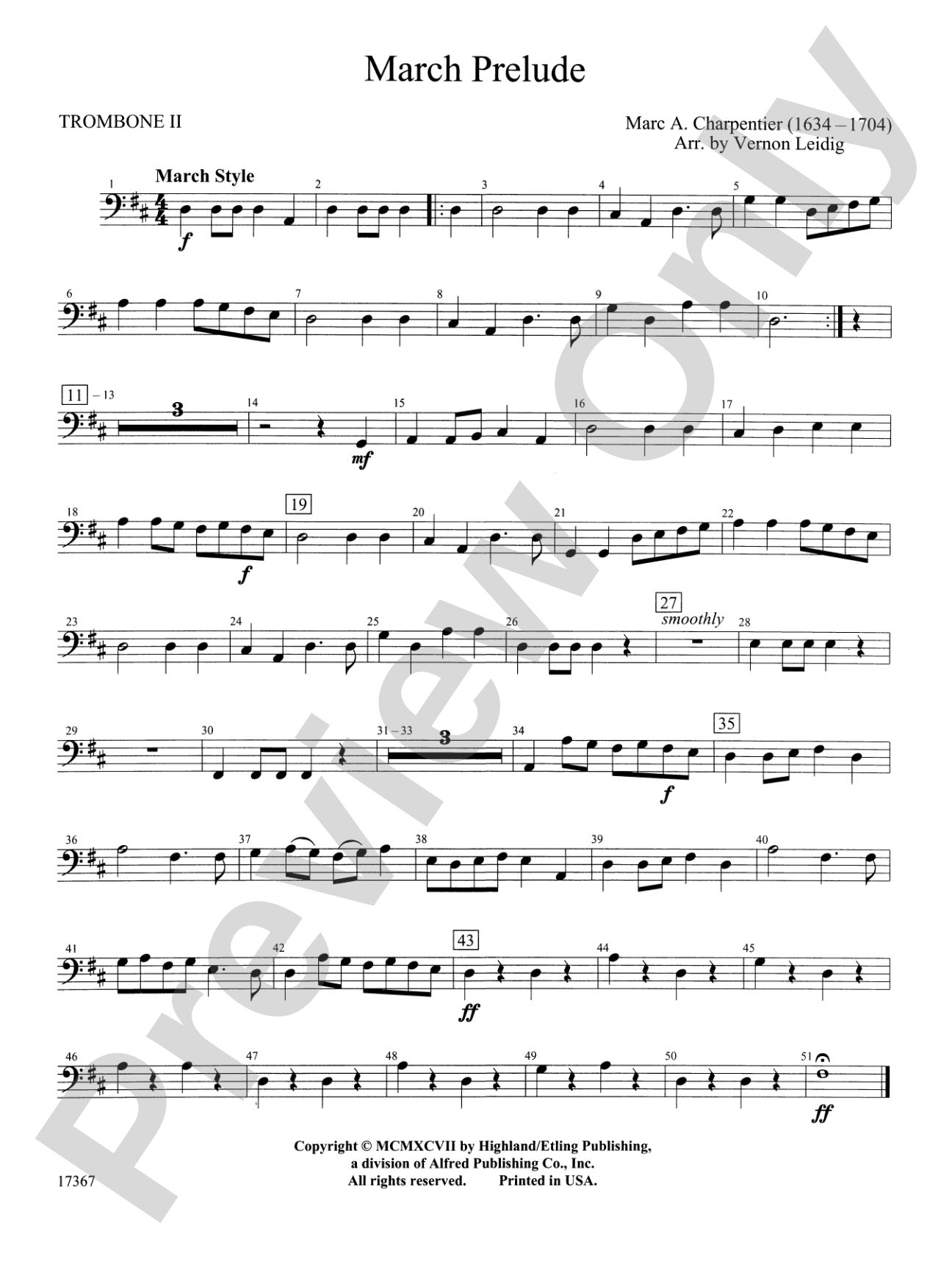 March Prelude: 2nd Trombone