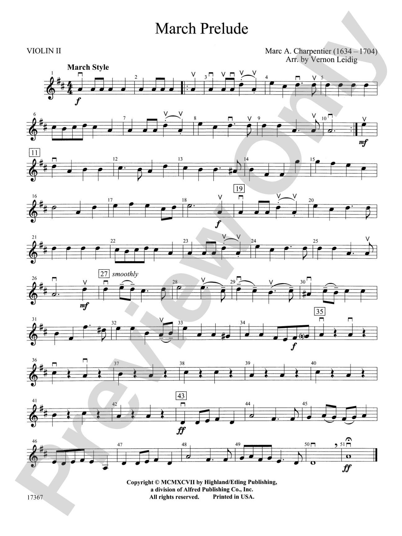 March Prelude: 2nd Violin
