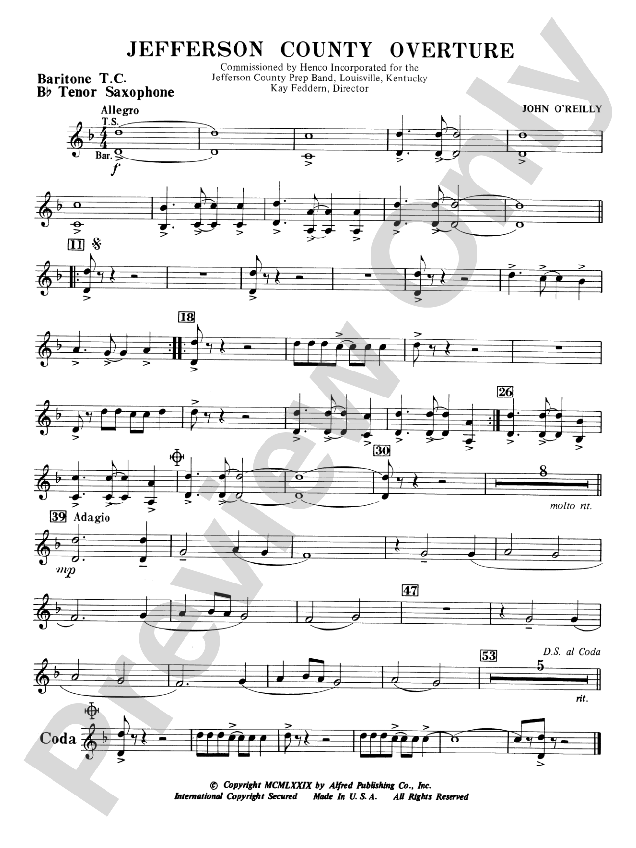 Jefferson County Overture: Baritone T.C.