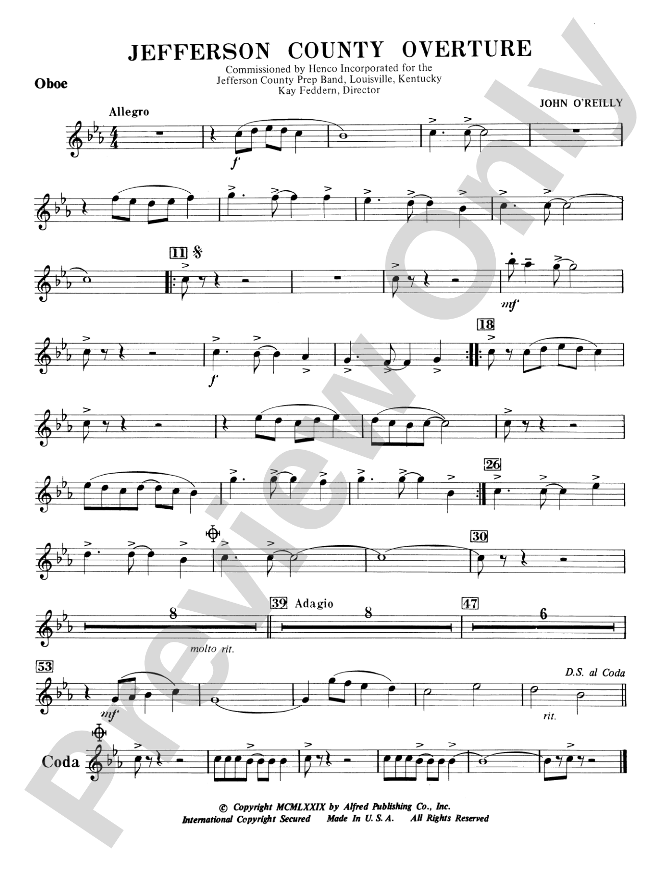Jefferson County Overture: Oboe
