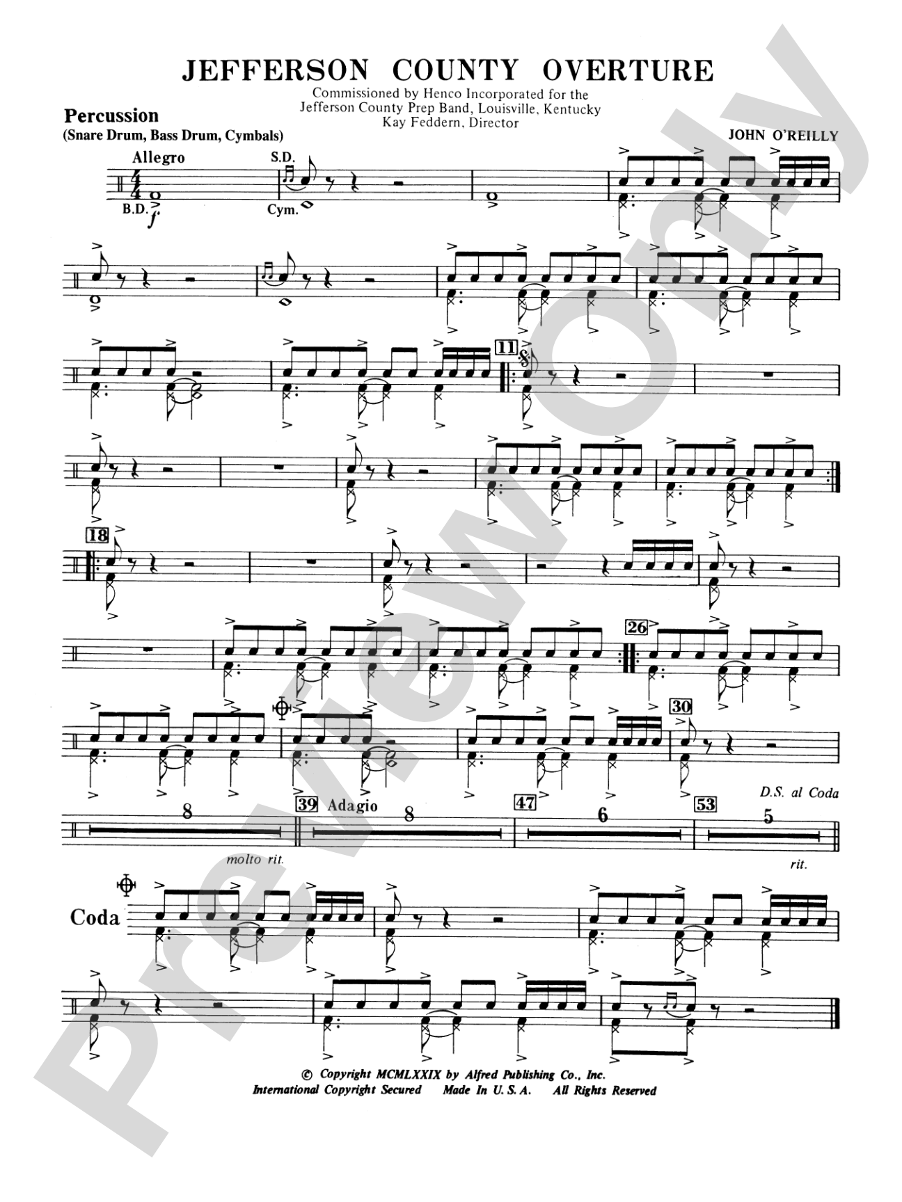 Jefferson County Overture: 1st Percussion