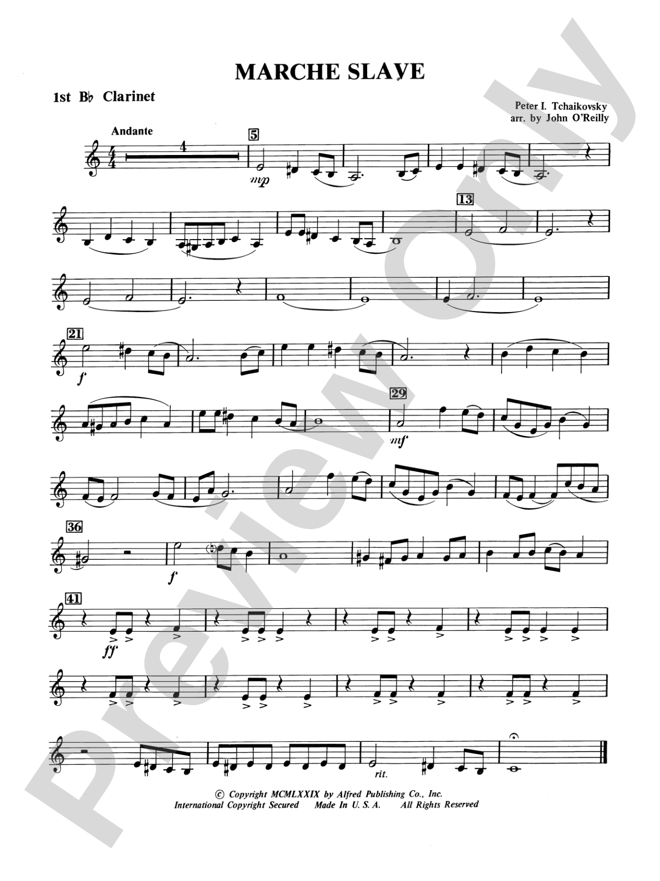 Marche Slave: 1st B-flat Clarinet